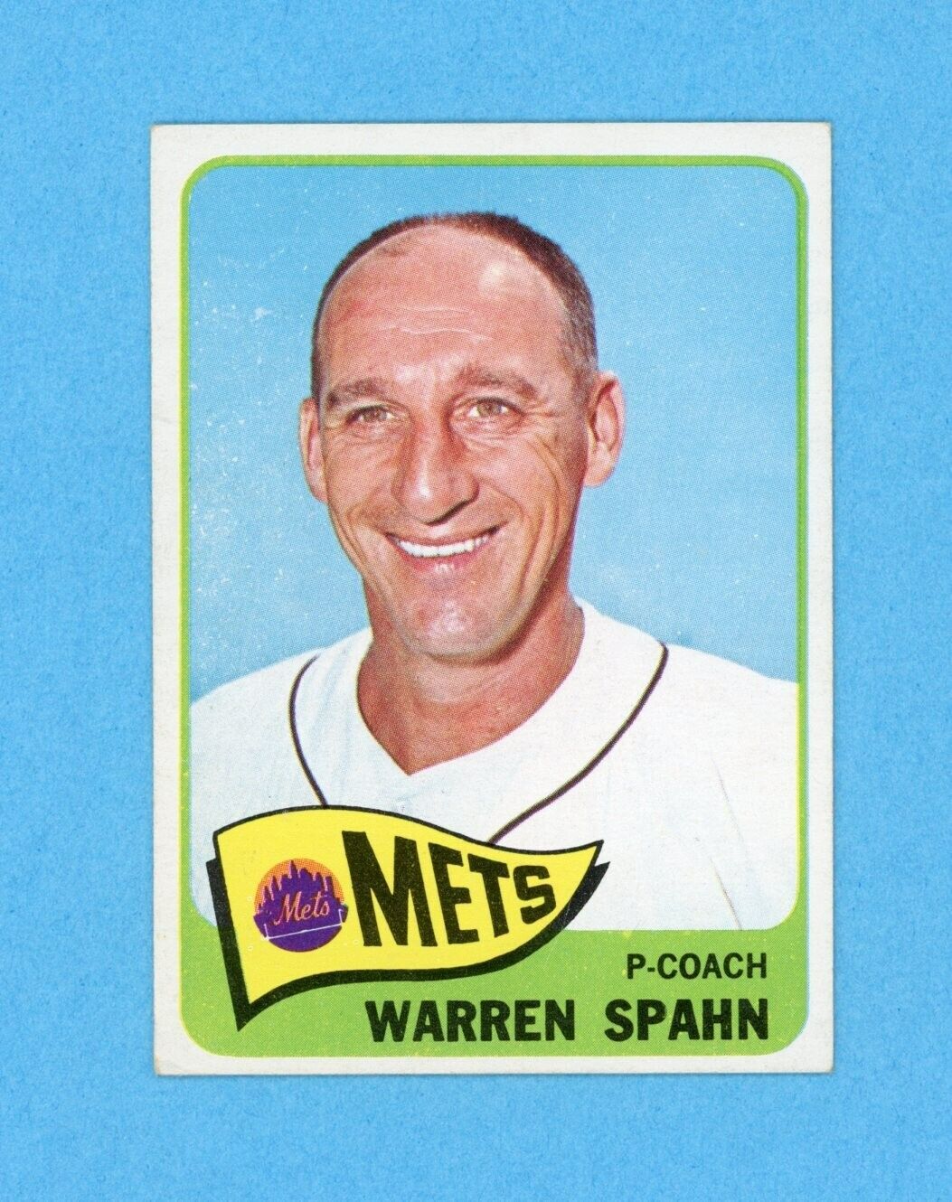 1965 Topps #205 Warren Spahn New York Mets Baseball Card EX+-EX++