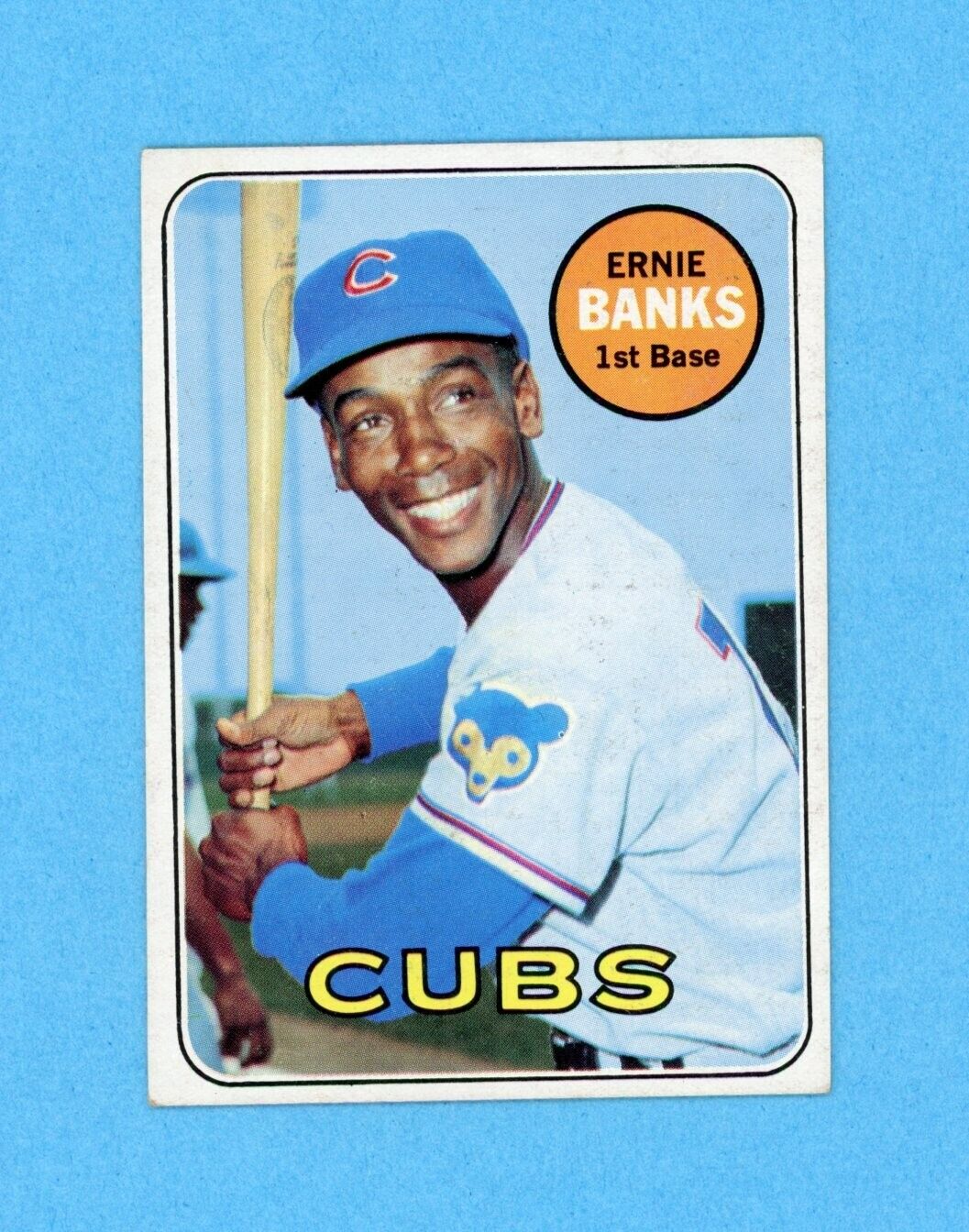 1969 Topps #20 Ernie Banks Chicago Cubs Baseball Card EX - EX+ dia shp tsbk