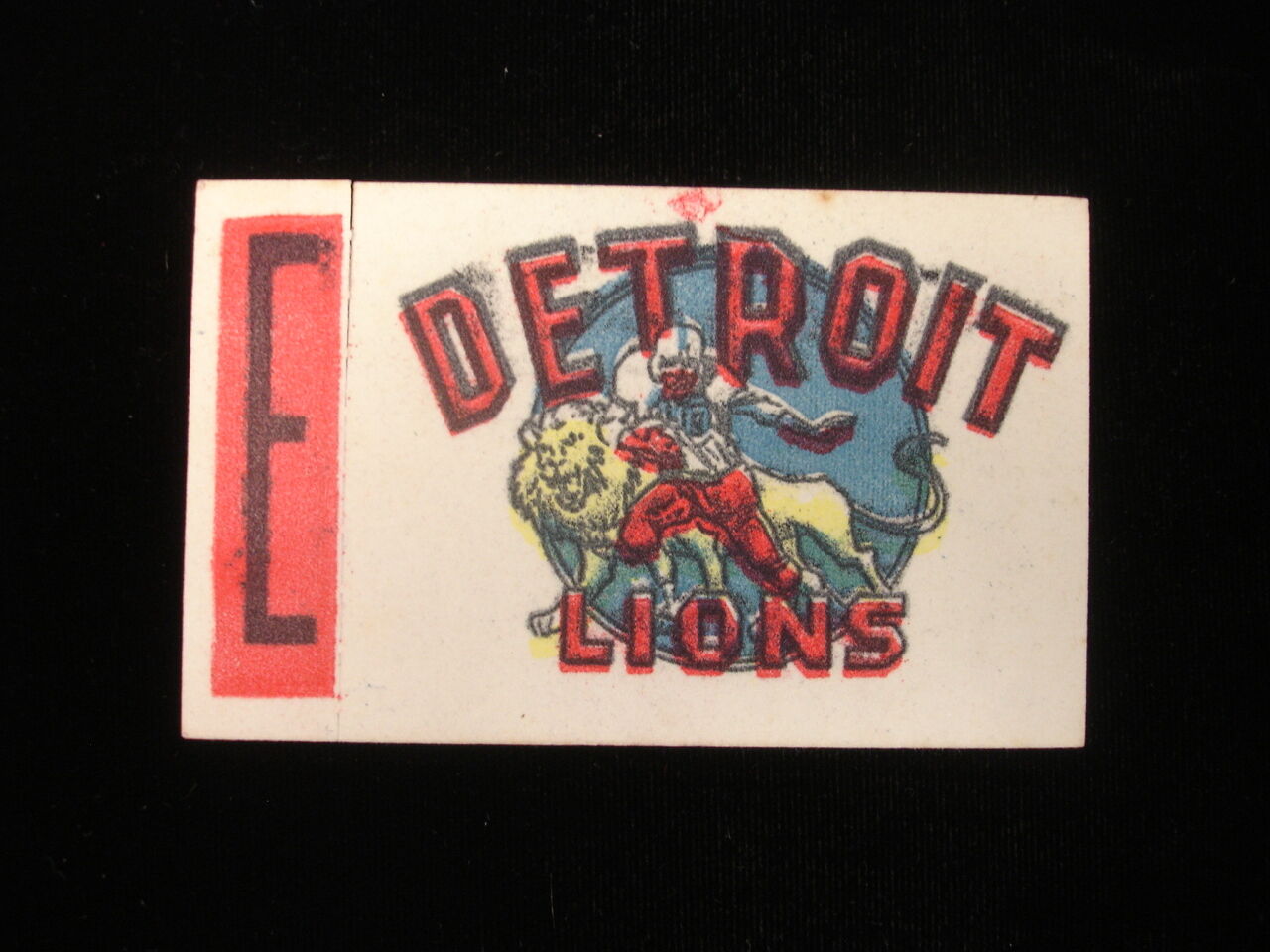 1961 Topps Flocked Sticker Insert - Detroit Lions