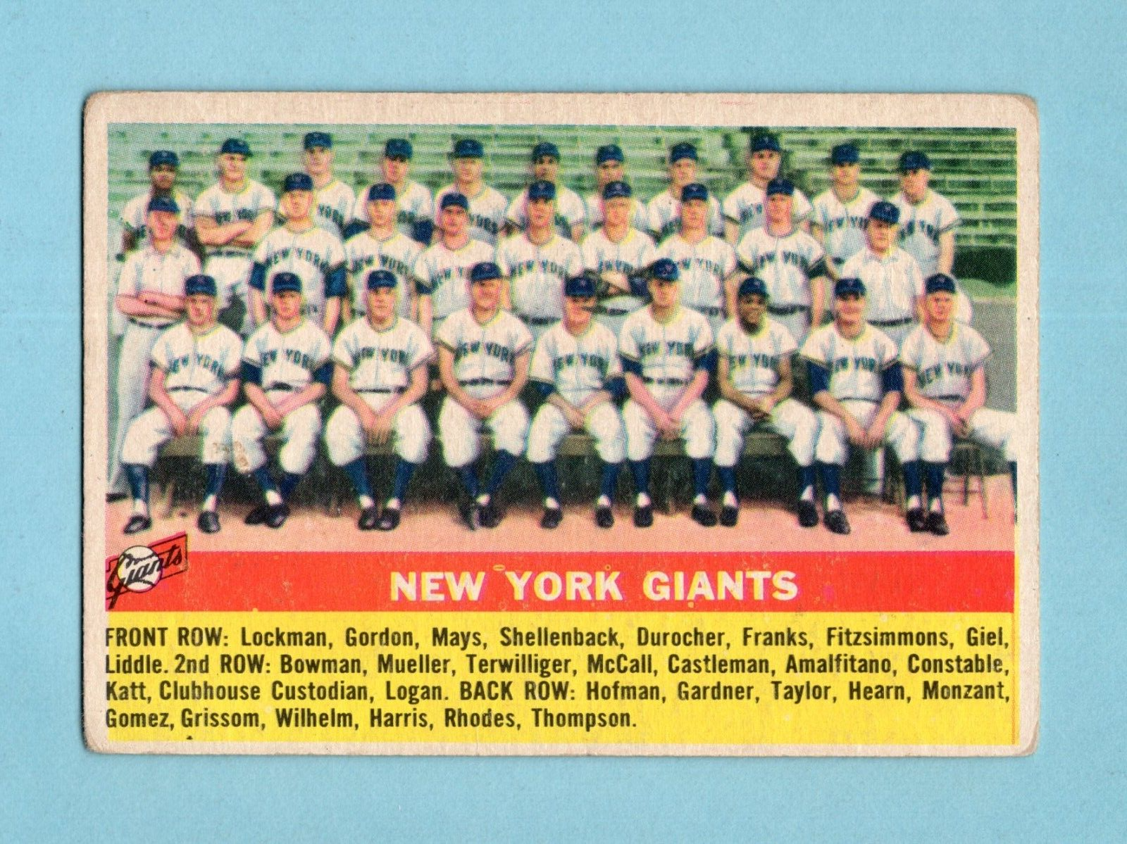 1956 Topps #226 New York Giants Team Baseball Card VG