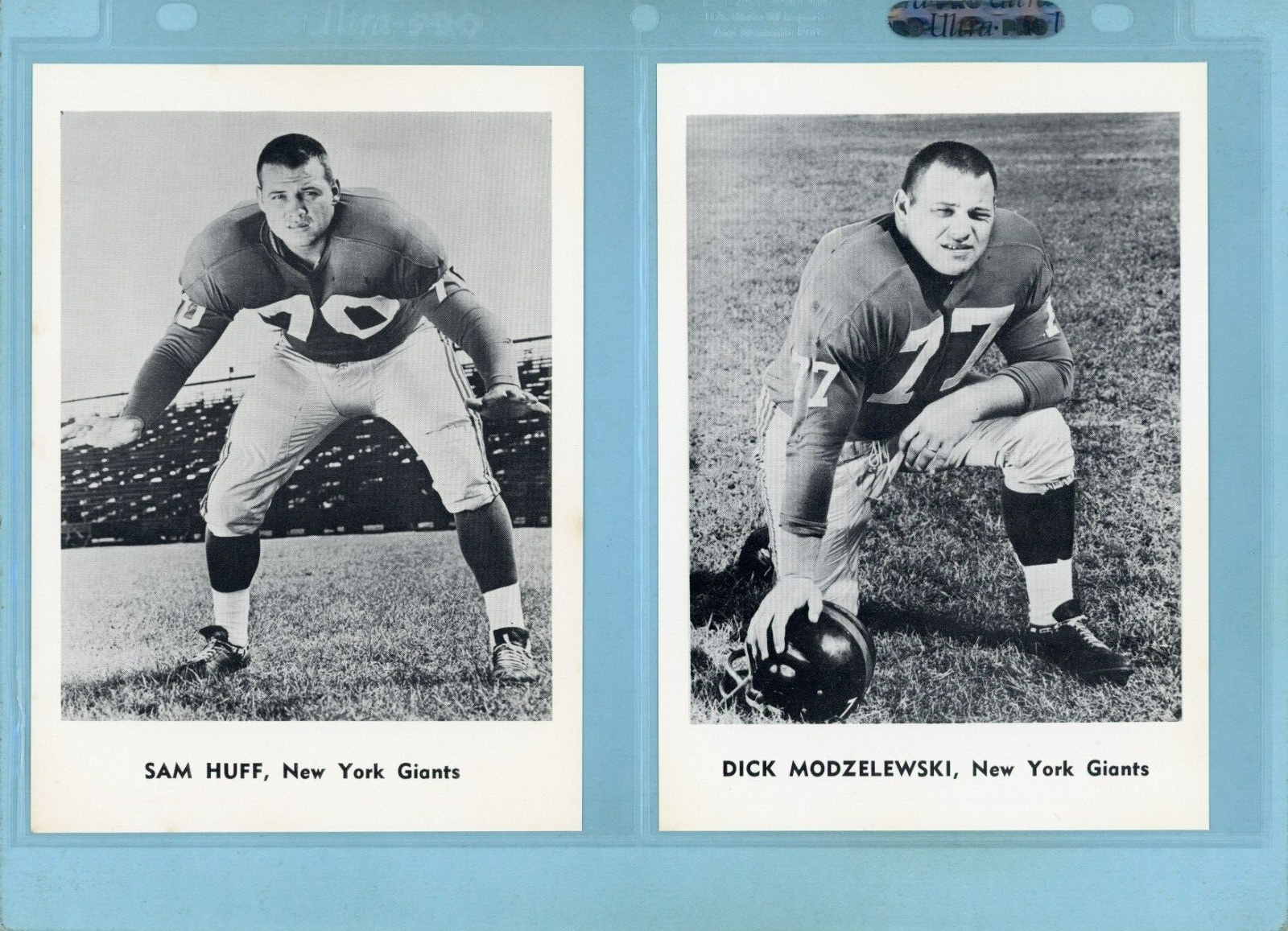 1961 Jay Publishing New York Giants Set of 12 Football Photos Ex/Mt - NM