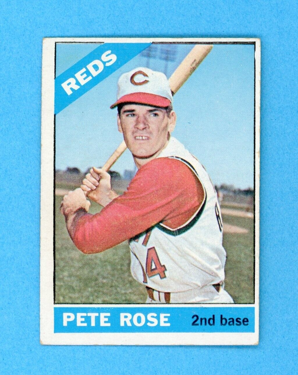 1966 Topps #30 Pete Rose Cincinnati Reds Baseball Card EX o/c