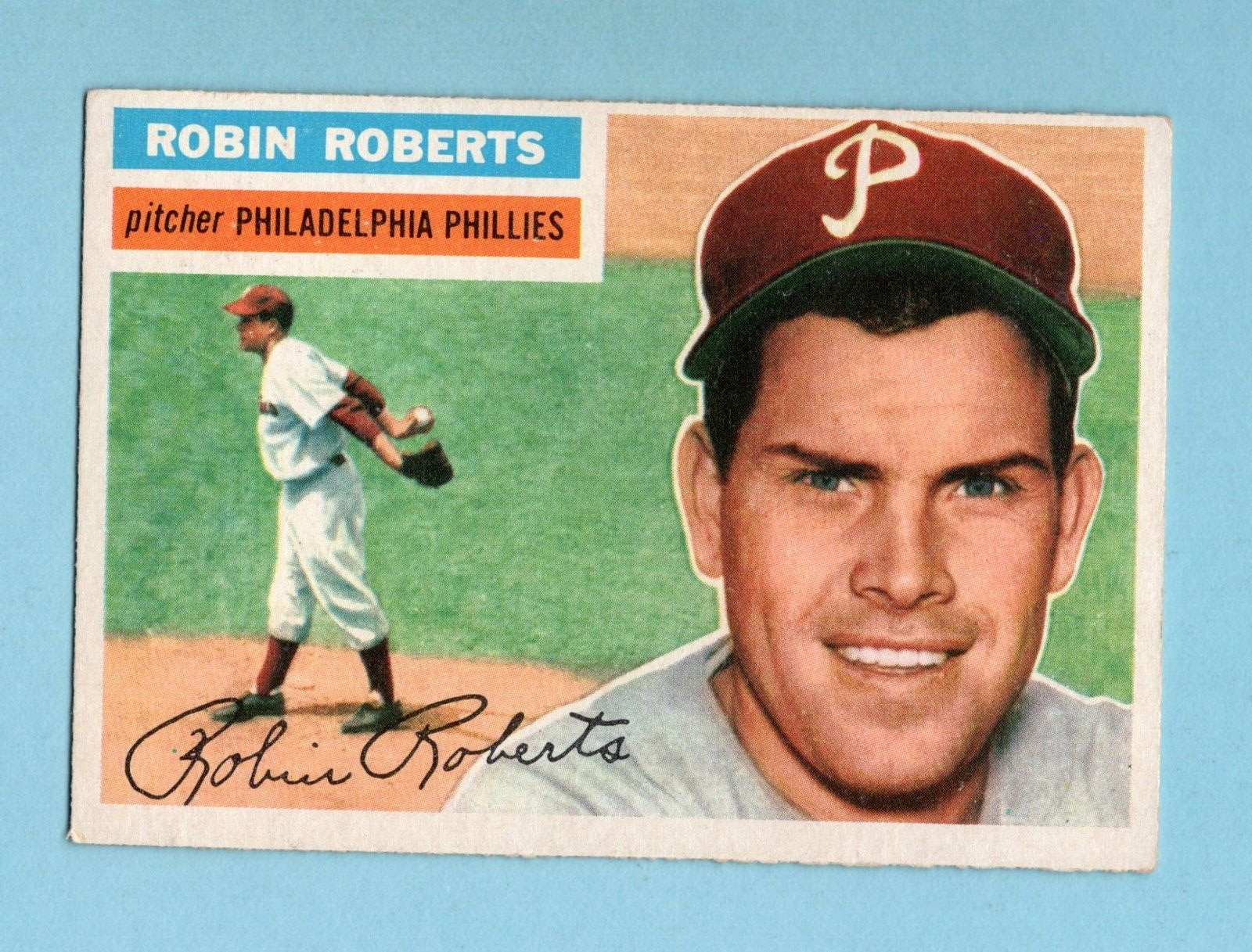 1956 Topps #180 Robin Roberts Philadelphia Phillies Baseball Card EX+