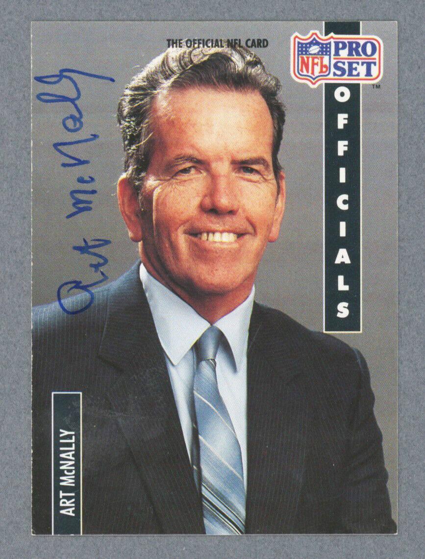 Art McNally • NFL Head Official • Signed 1991 ProSet FB Card #352 w B&E Hologram