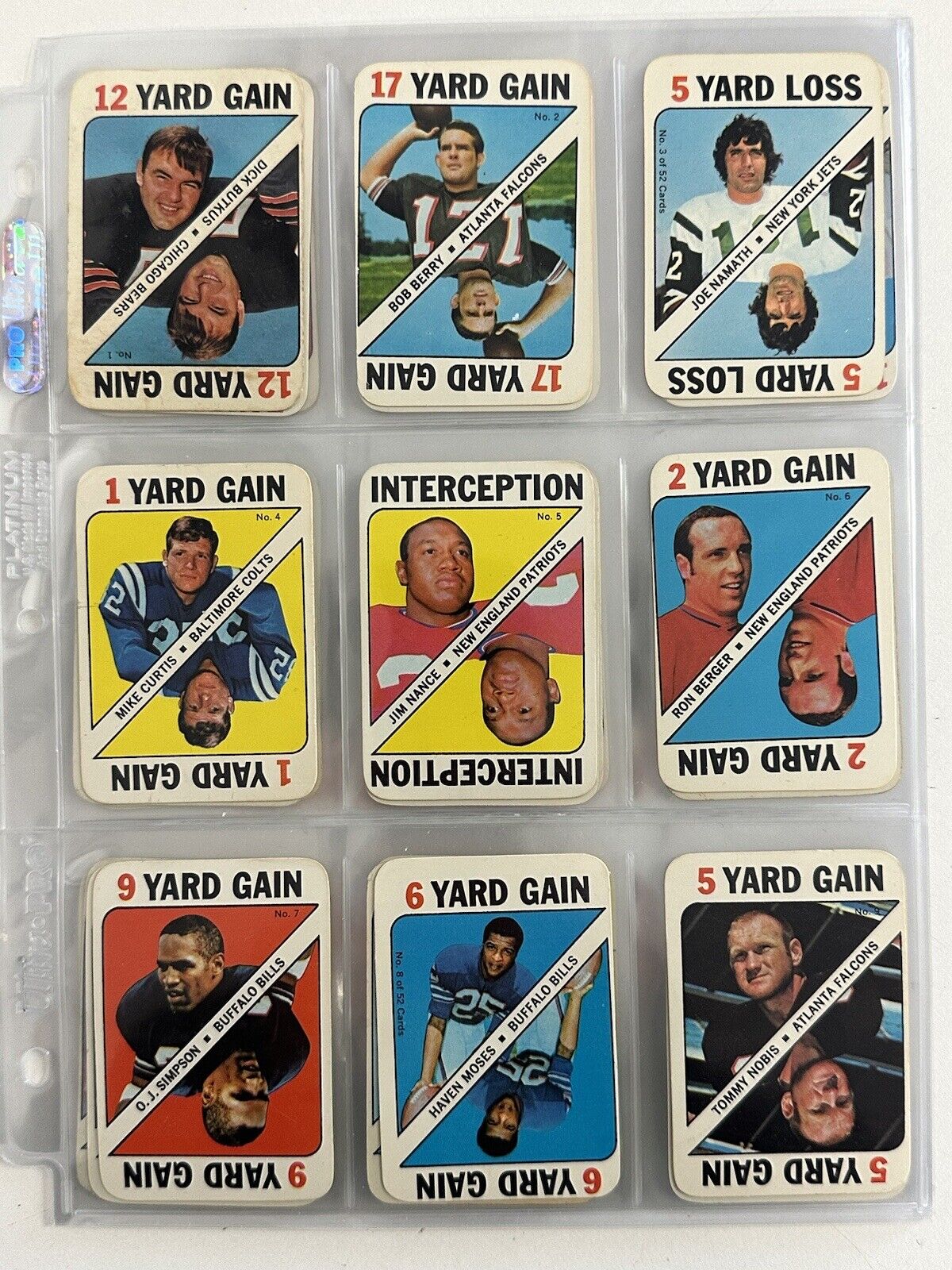 1970 Topps Football Game Set of 53 w/ Namath Butkus Unitas Starr - Mixed Grades