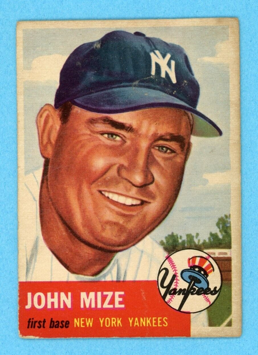 1953 Topps #77 Johnny Mize New York Yankees Baseball Card Low Grade