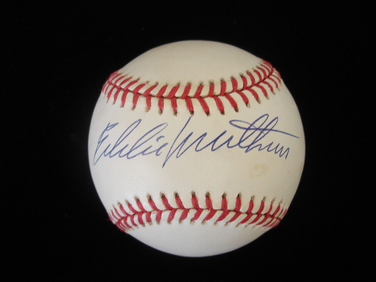 Eddie Mathews BRAVES Autographed National League Baseball - PSA DNA