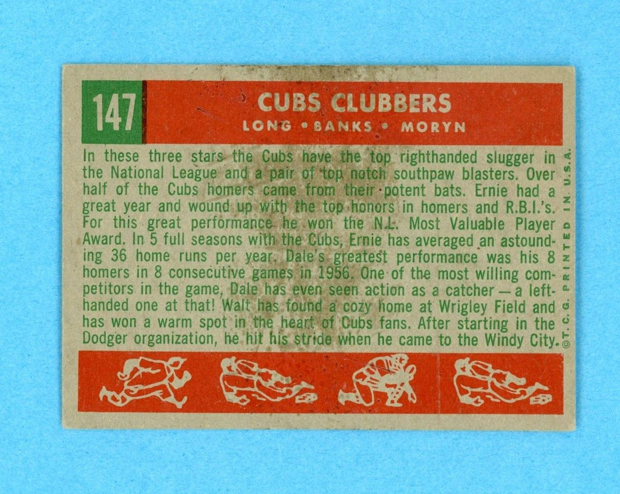 1959 Topps #147 Cubs Clubbers Chicago Cubs Baseball Card EX+