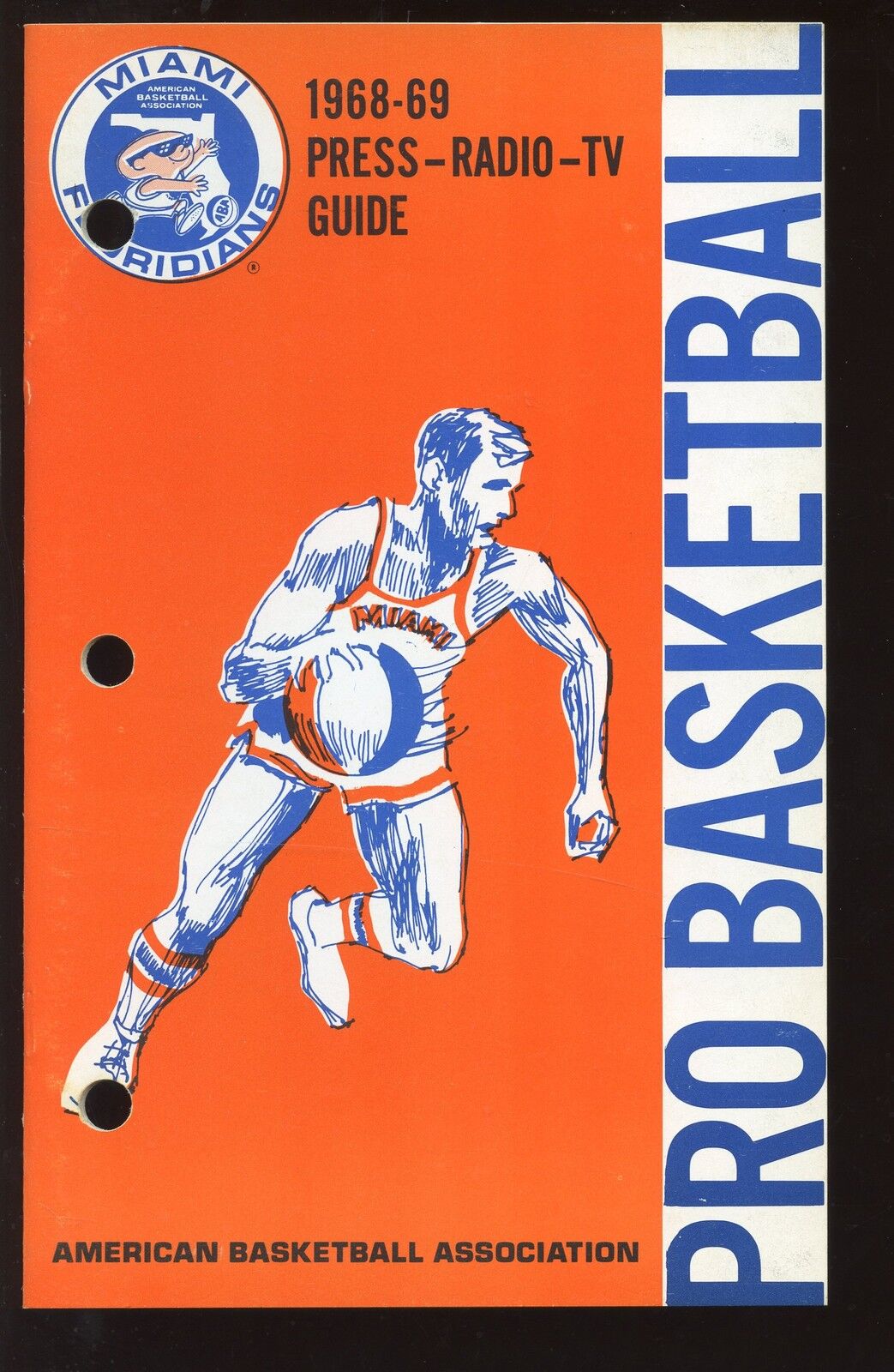 1968-1969 ABA Basketball Miami Floridians Press Radio TV Media Guide