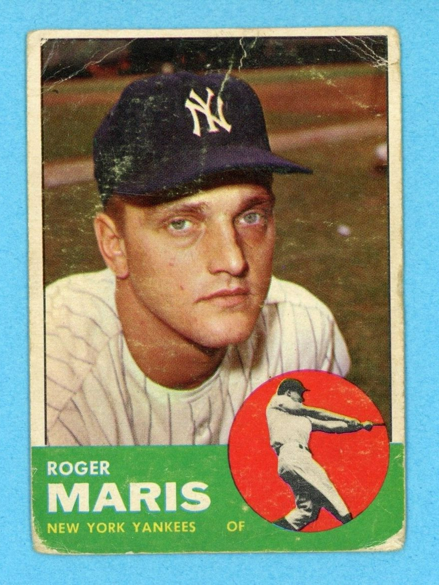 1963 Topps #120 Roger Maris New York Yankees Baseball Card Low Grade