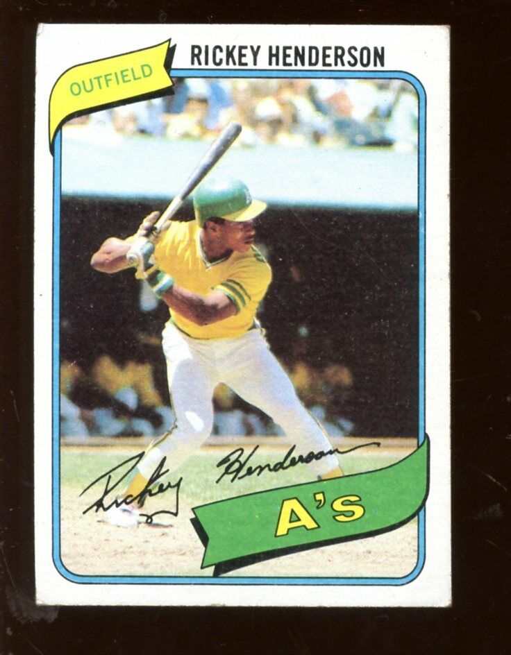 1980 Topps Baseball Card #482 Rickey Henderson Rookie EX A