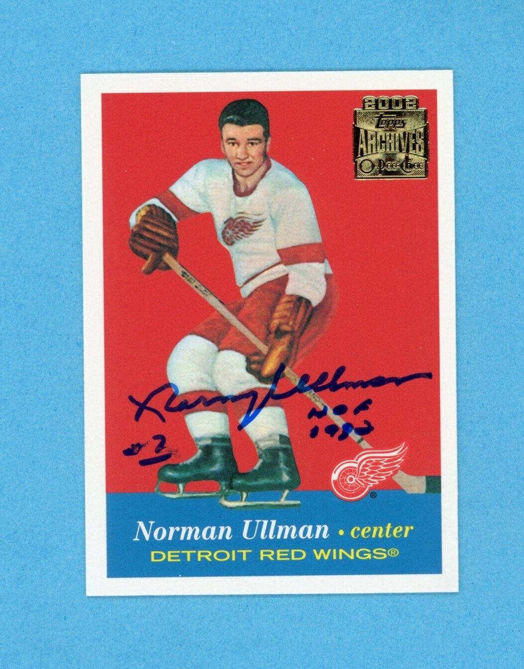 Norman Ullman 2001-02 Topps/OPC Archives #11 Autographed Hockey Card