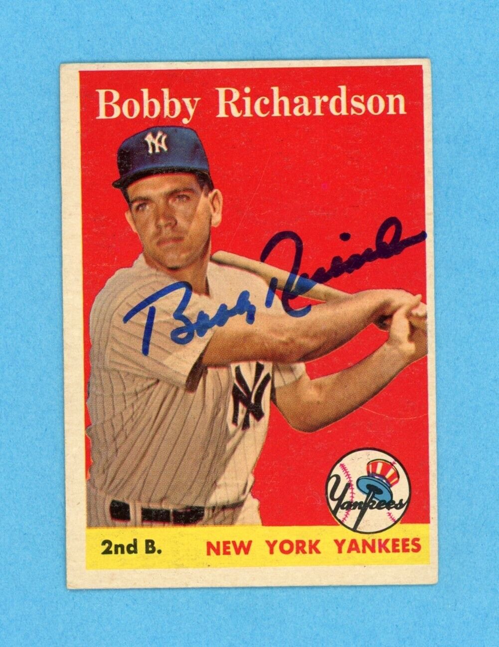 Bobby Richardson Signed 1958 Topps Card #101 Auto w B&E Hologram