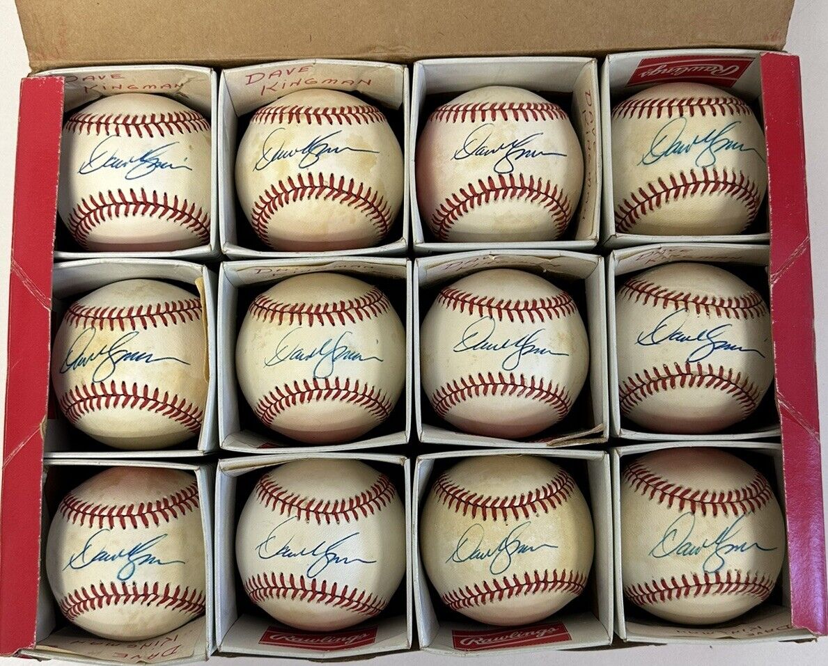 Lot of 12 Dave Kingman SINGLE SIGNED Official NL & AL Baseballs w/ holograms