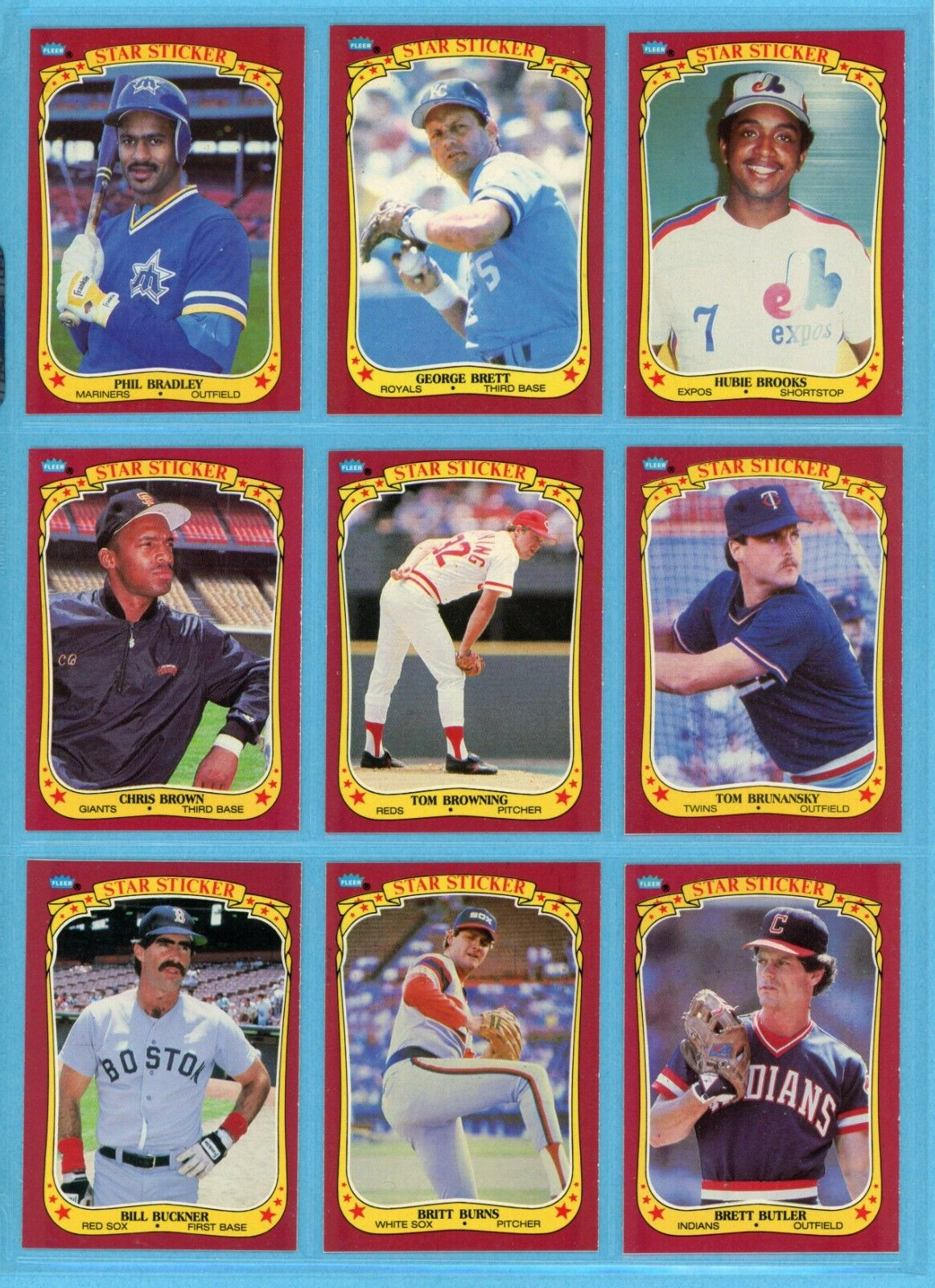 1986 Fleer Star Stickers Complete Set of 132 Baseball Cards NM