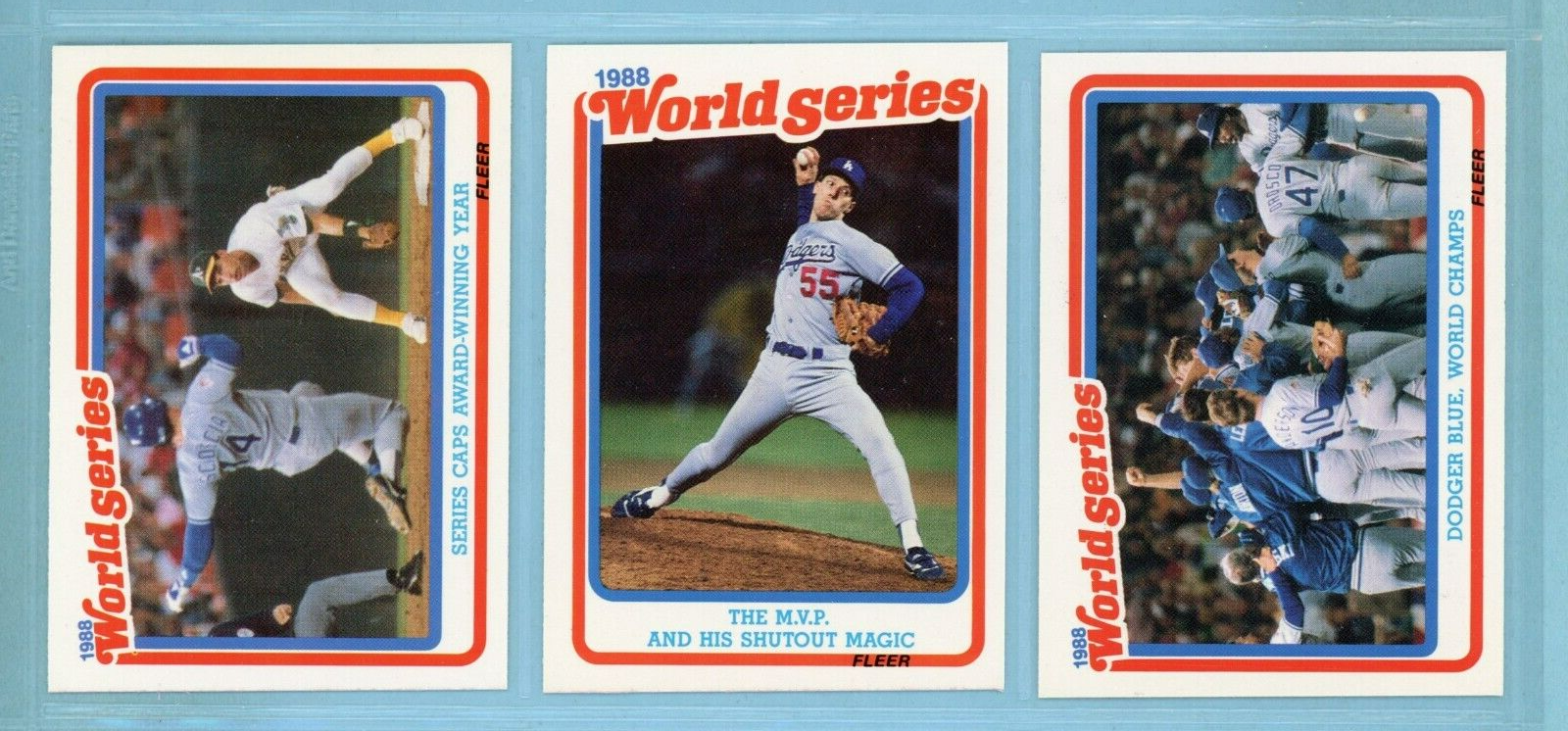 1989 Fleer Set of 12 1988 World Series Special Baseball Cards NM