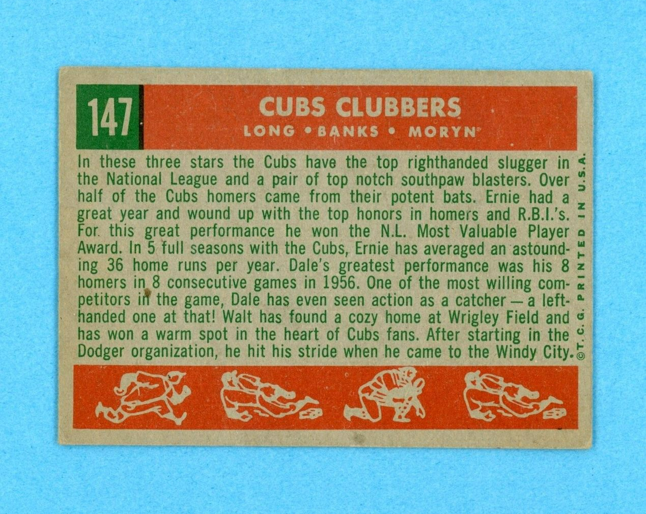 1959 Topps #147 Cubs Clubbers Chicago Cubs Baseball Card EX