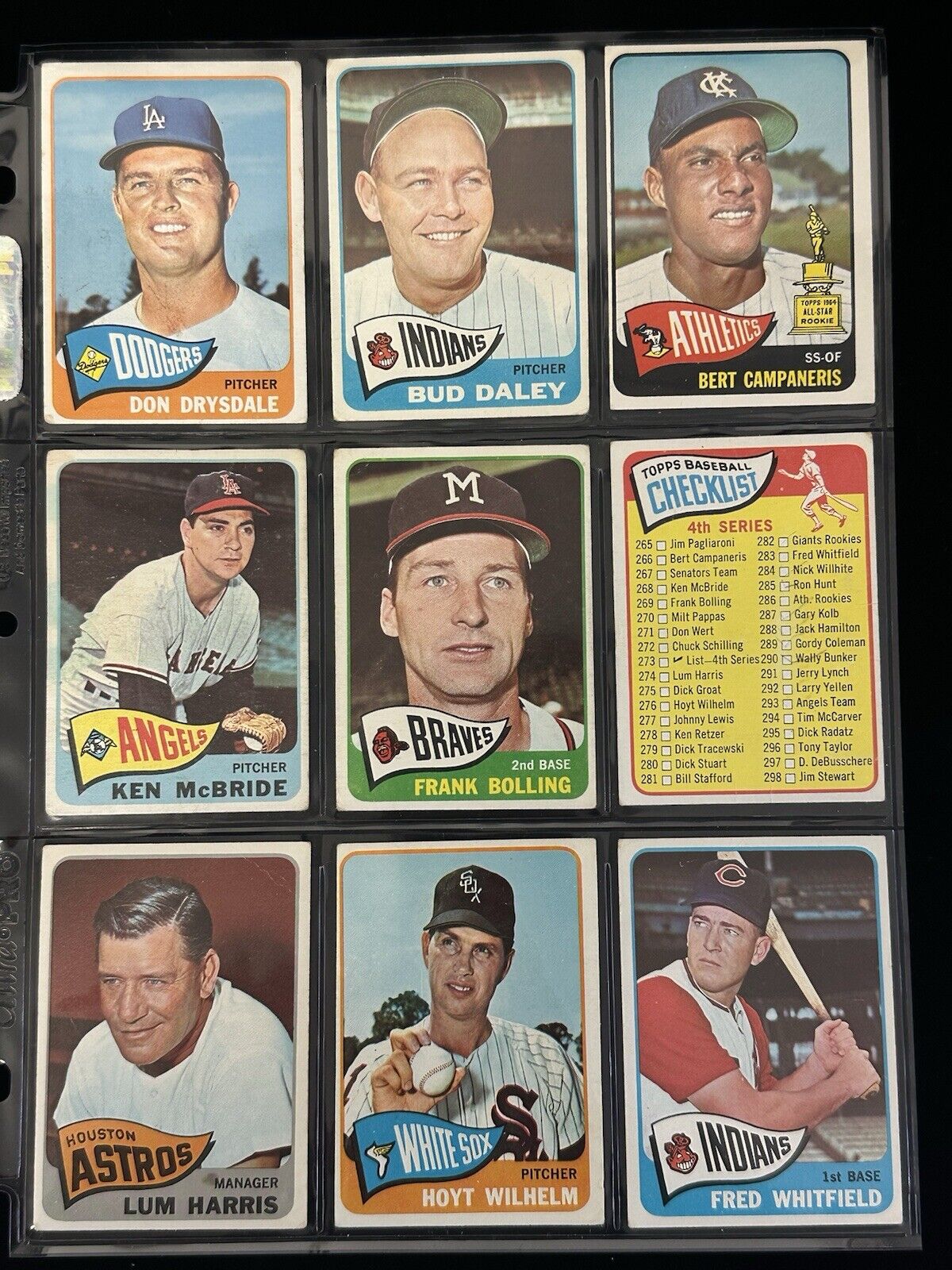 Lot of 162 Different 1965 Topps Baseball Cards w/ HOFers & High #’s - Low Grade