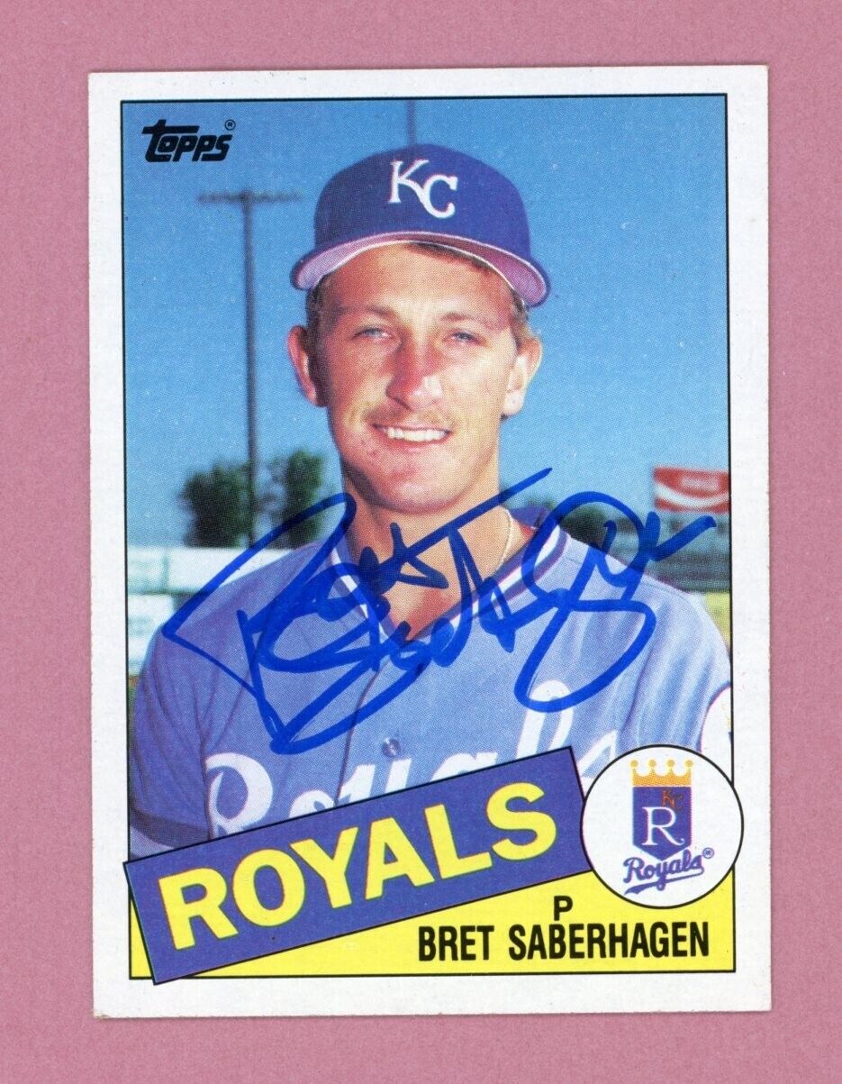 Bret Saberhagen KC Royals 1985 Topps #23 Autographed Rookie Baseball Card