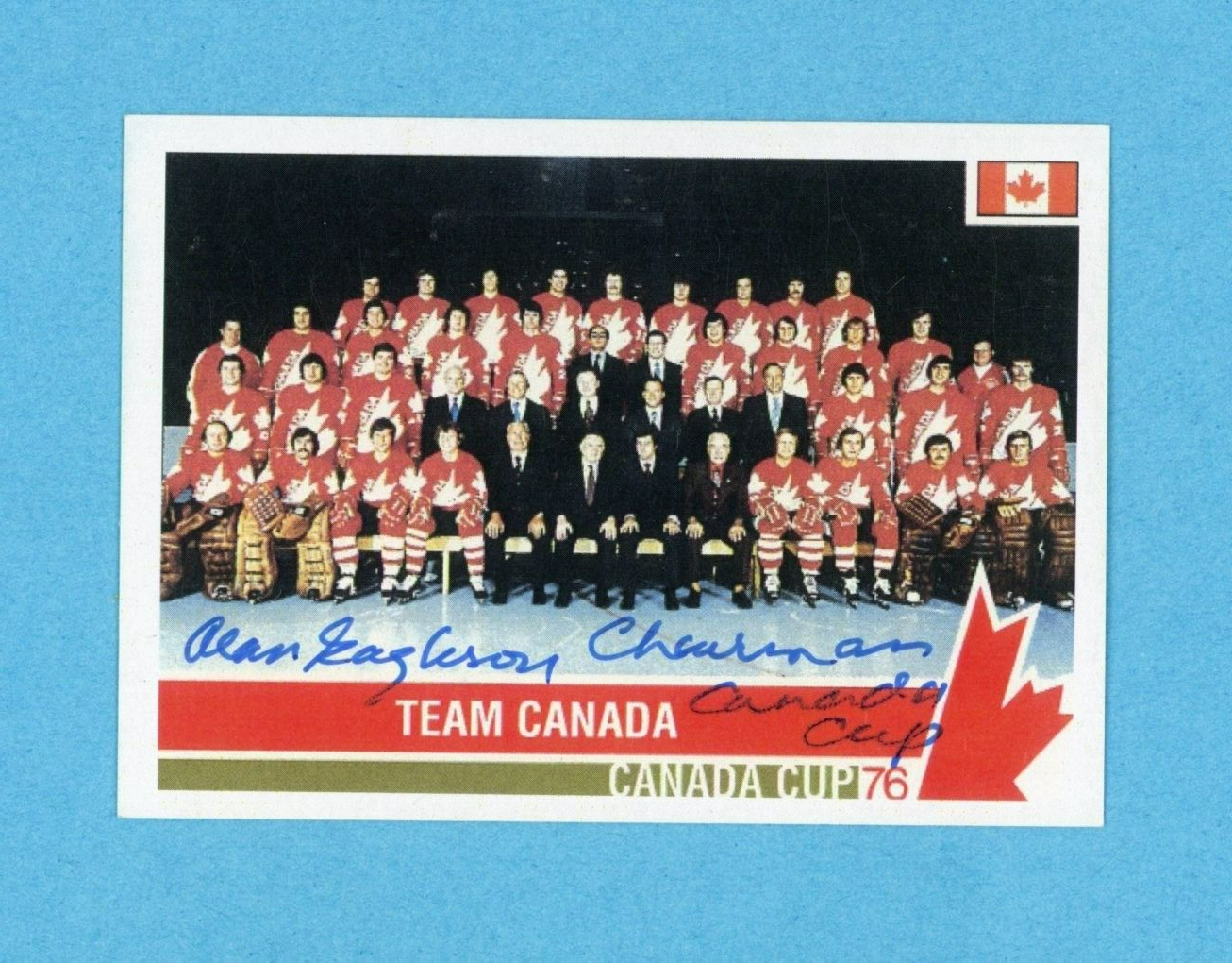 Alan Eagleson 1992 Future Trends 76 Canada Cup #123 Autographed Hockey Card