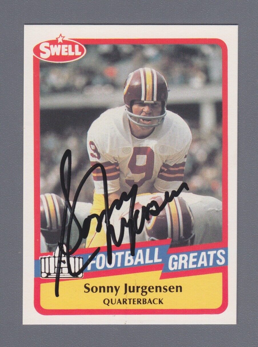 Sonny Jurgensen 1989 Swell Footbal Greats Signed Card #121 with B&E Hologram