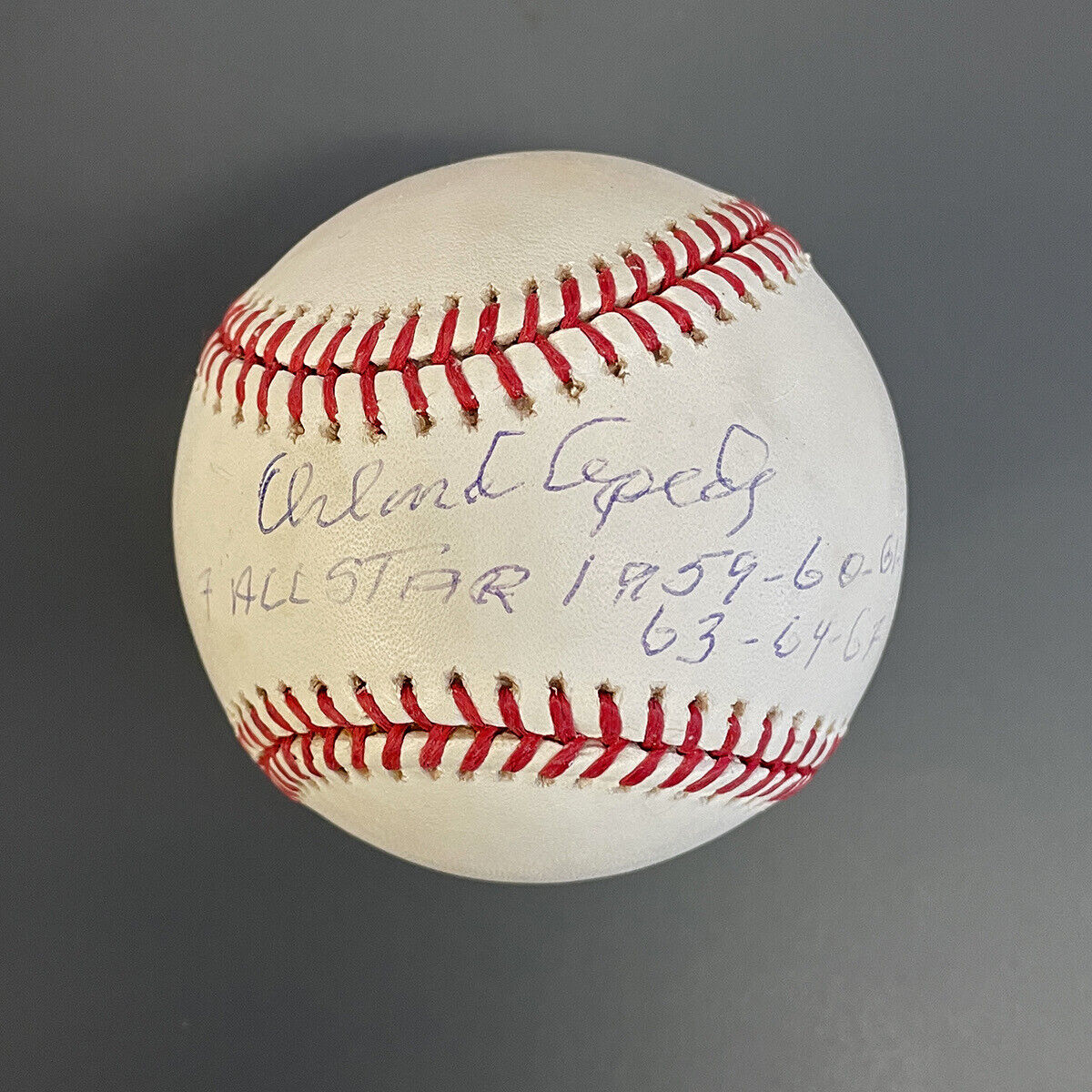 Orlando Cepeda Signed Inscribed OMLB Selig Baseball Auto w B&E Holo