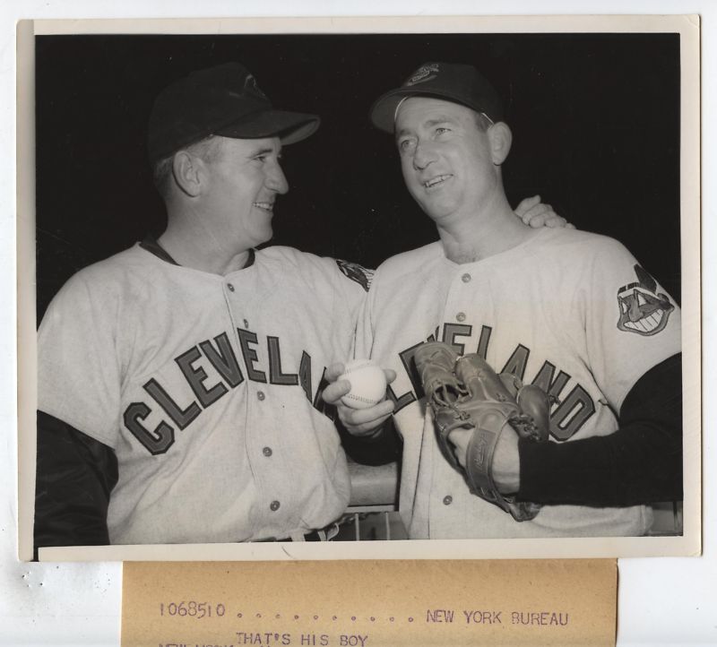 Original 1954 Bob Lemon & Al Lopez Indians Wire Photo