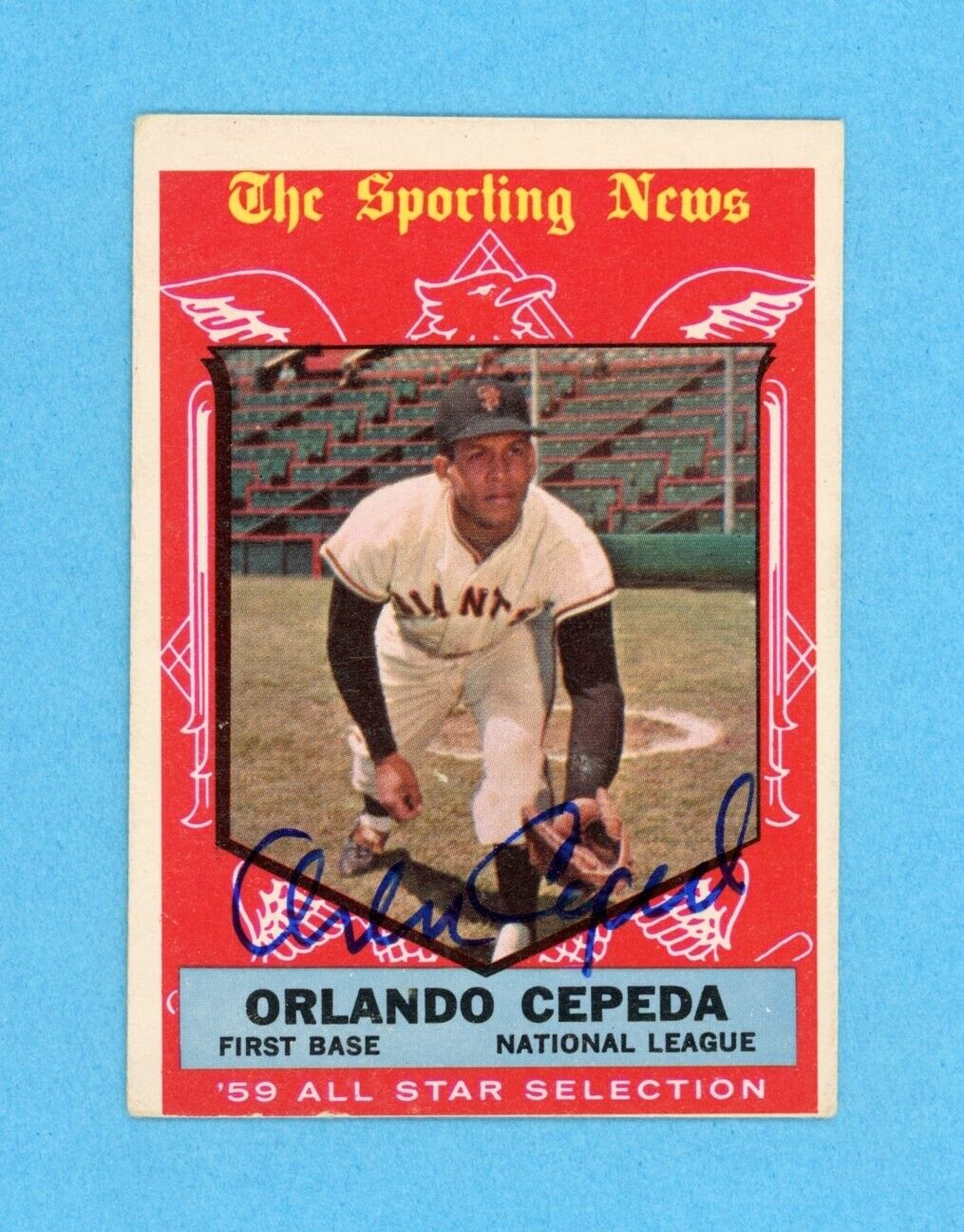 Orlando Cepeda Signed 1959 Topps TSN All Star Card #553 • Auto with B&E Hologram