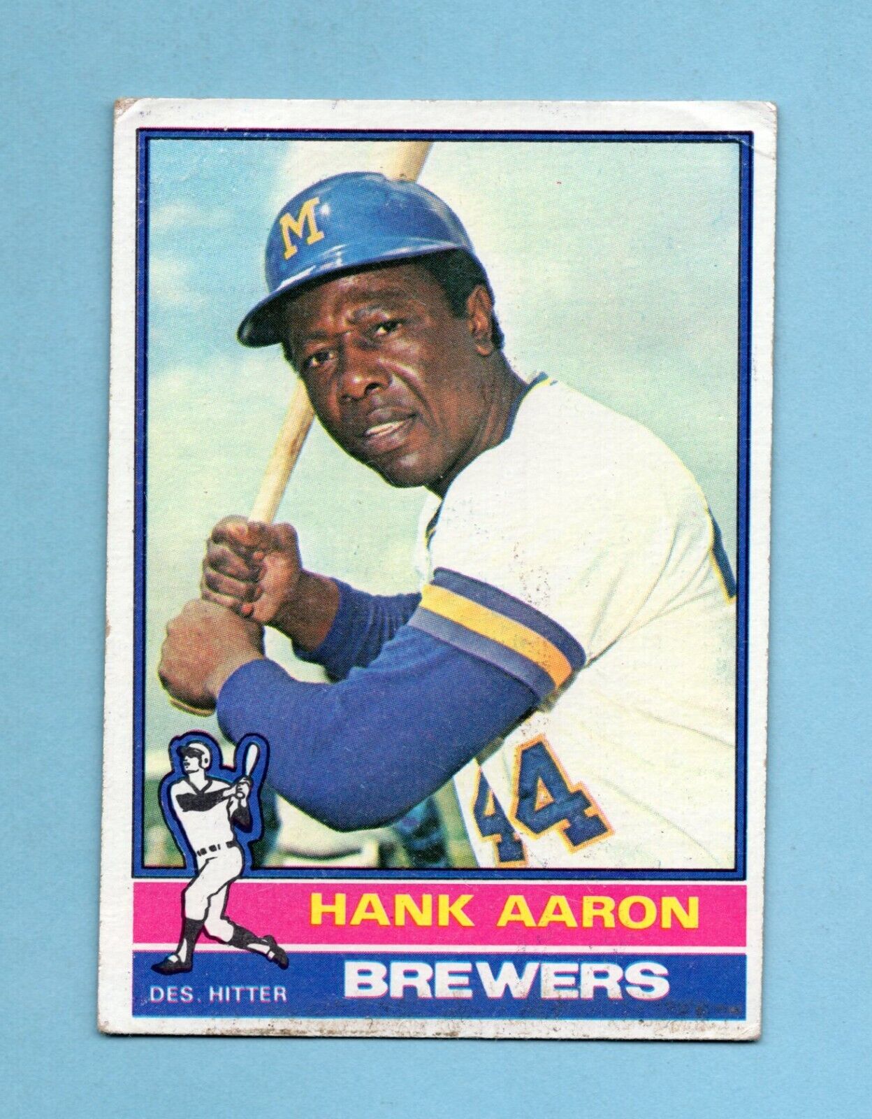 1976 Topps #550 Hank Aaron Milwaukee Brewers Baseball Card VG lcbk