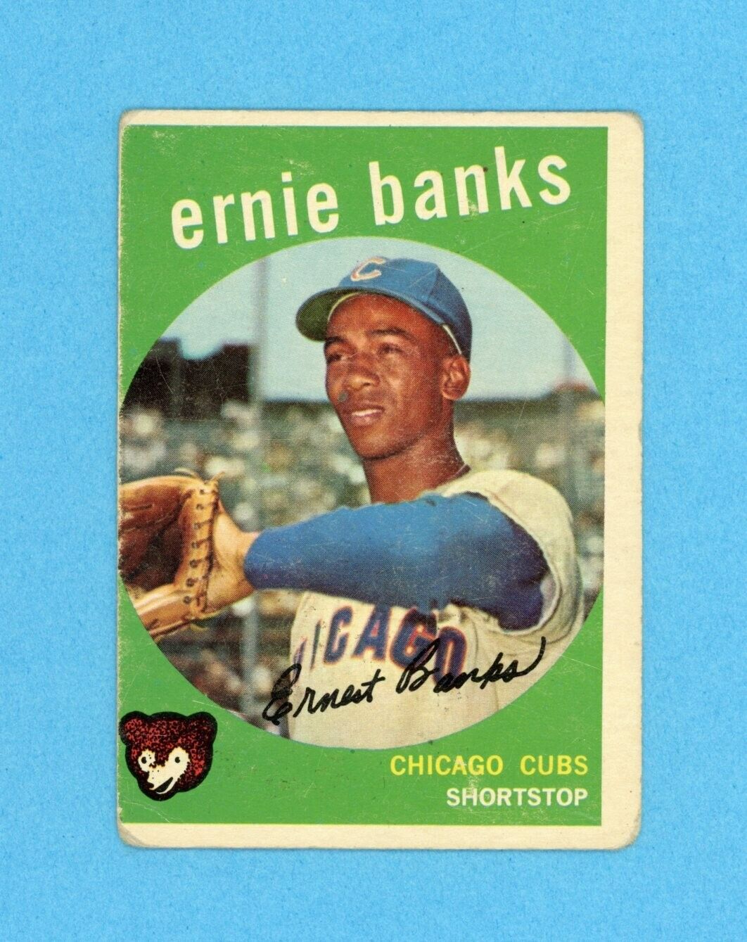 1959 Topps #350 Ernie Banks Chicago Cubs Baseball Card Low Grade