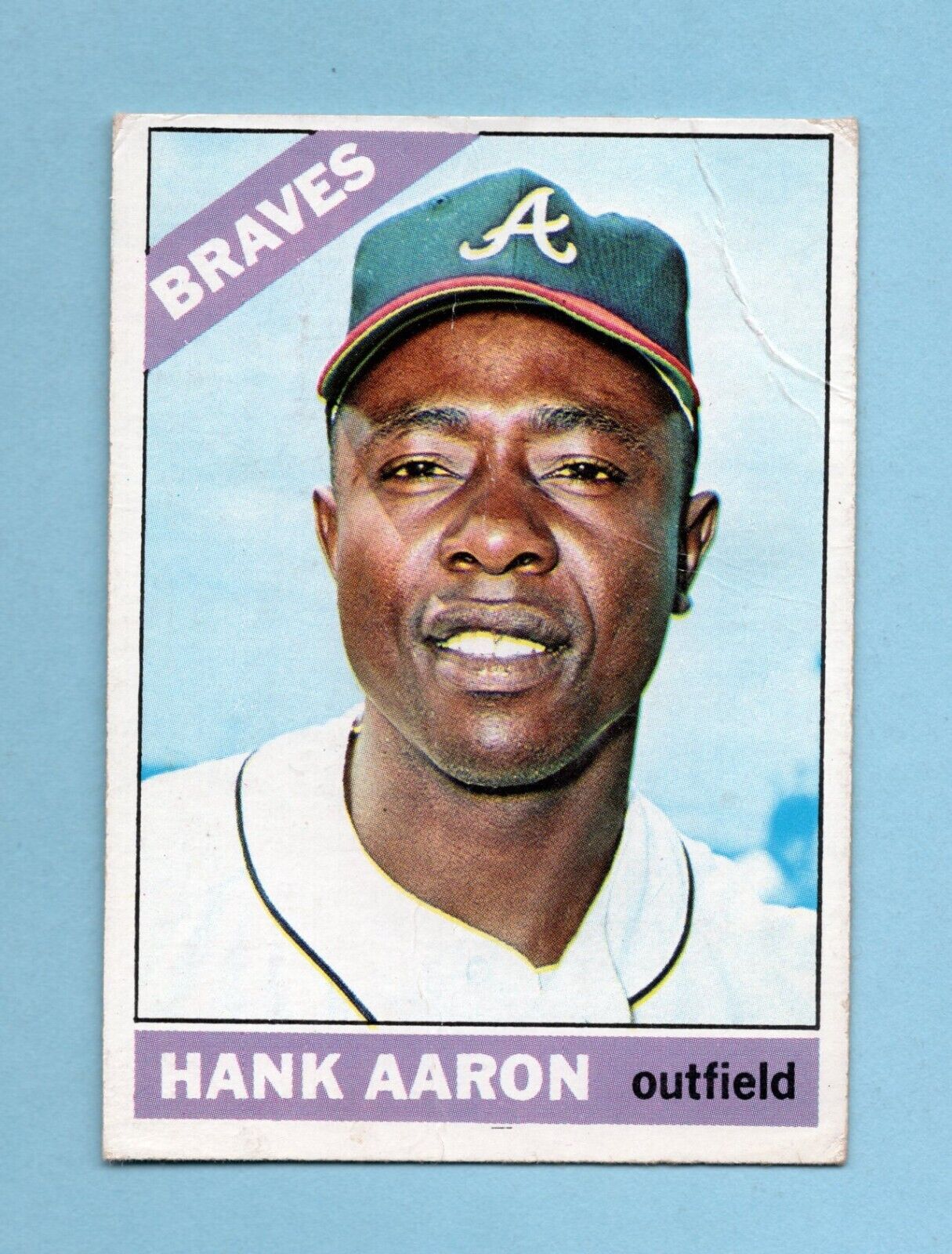 1966 Topps #500 Hank Aaron Atlanta Braves Baseball Card Low Grade