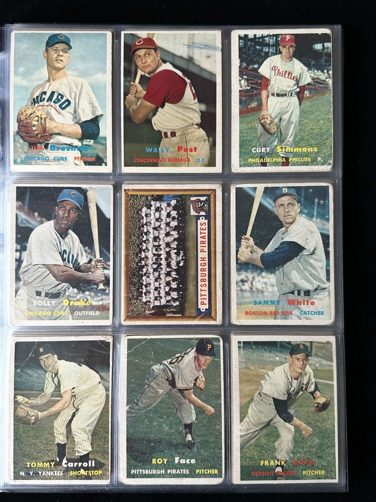 1957 Topps Starter Set Lot of 192 Diff. Baseball Cards w/41 Middle Series