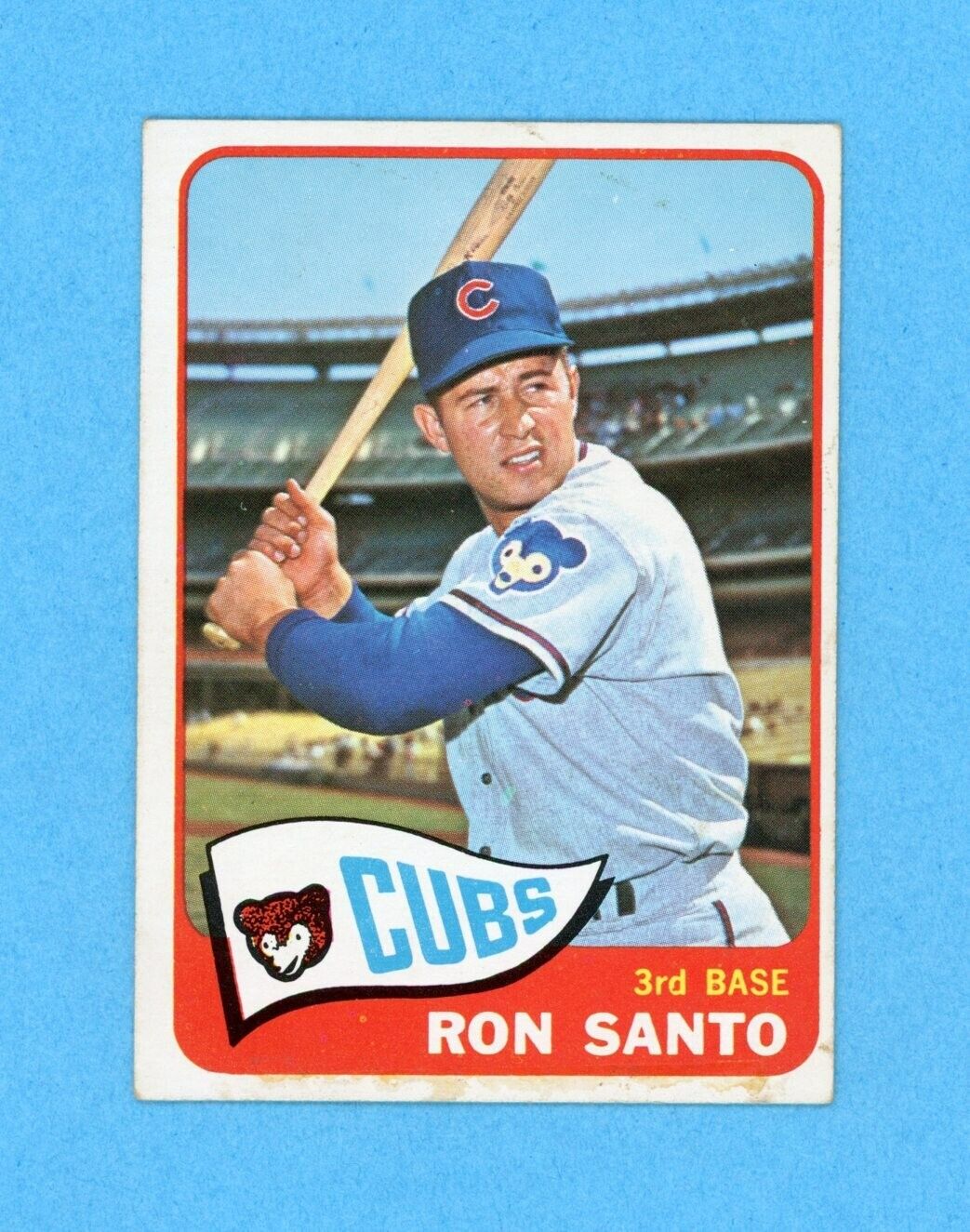 1965 Topps #110 Ron Santo Chicago Cubs Baseball Card EX stains