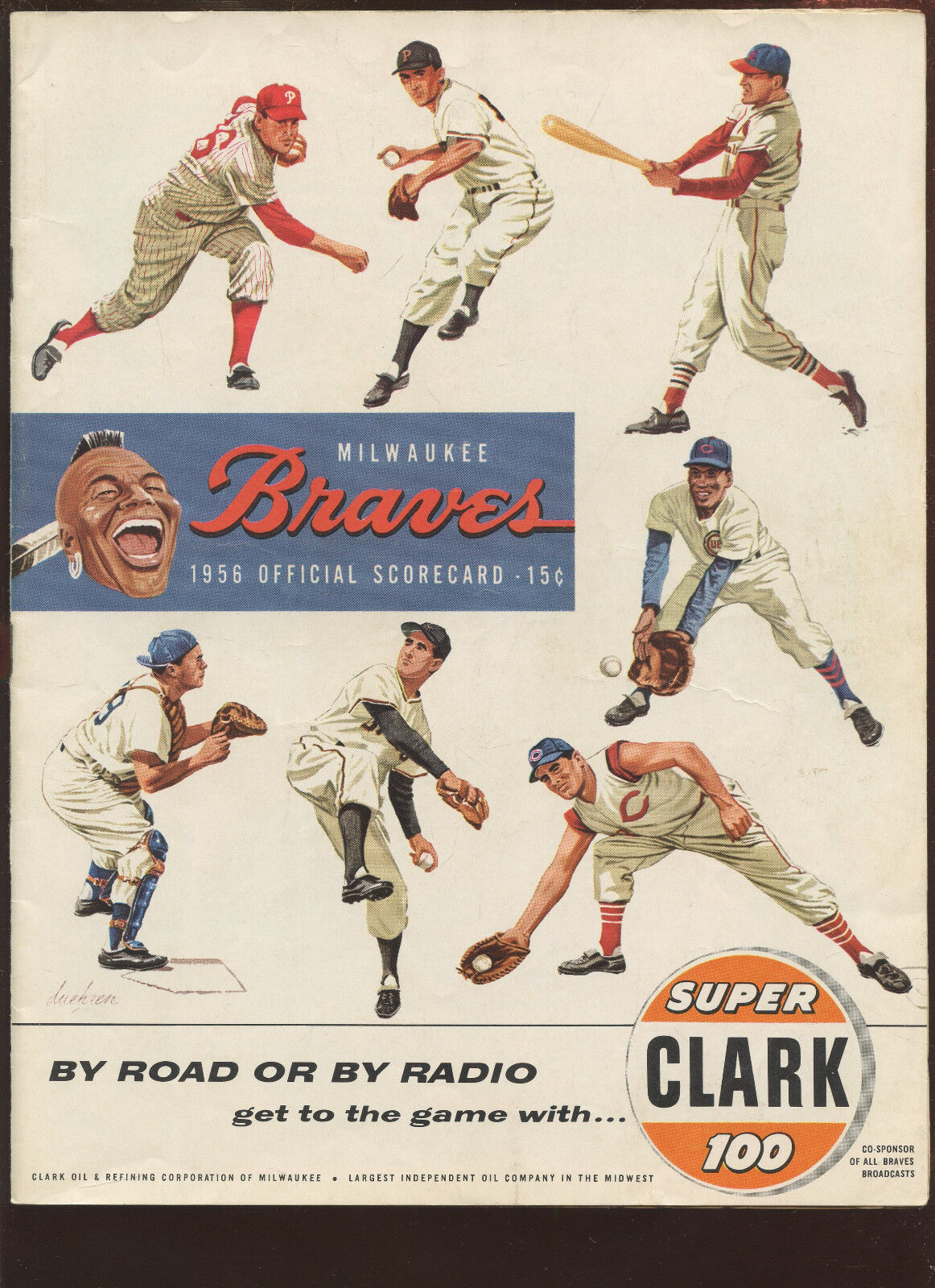 1956 MLB Baseball Program Philadelphia Phillies at Milwaukee Braves VGEX