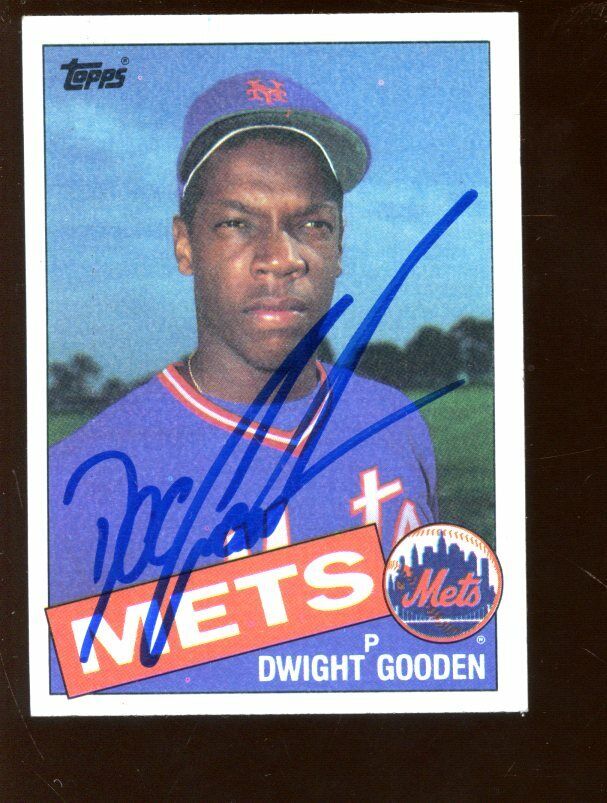 1985 Topps Baseball Card #620 Doc Gooden Rookie Autographed NRMT