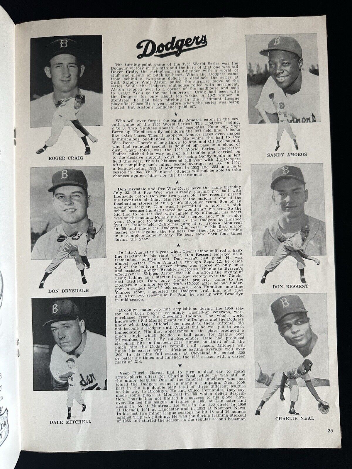 1956 New York Yankees World Series Program vs Brooklyn Dodgers - scored Game 3