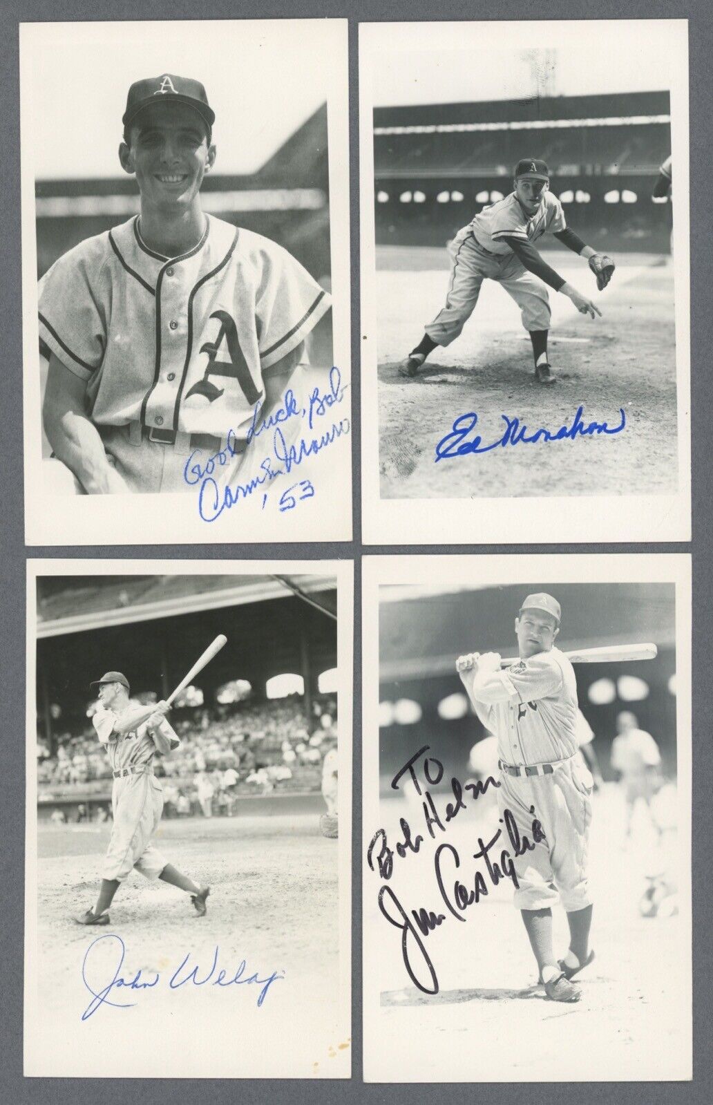 Lot of 29 Vintage Philadelphia A's Signed Postcards • with B&E Holograms