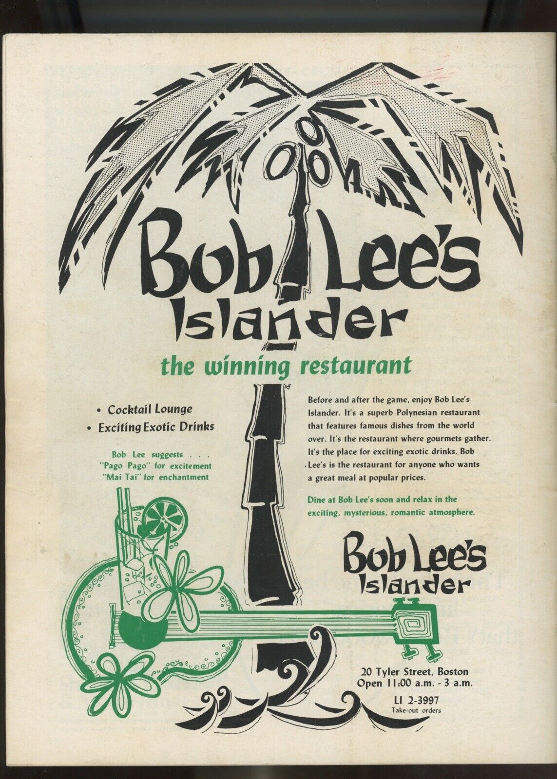 11/29/68 L.A. Lakers vs Boston Celtics at Boston Garden Game Program