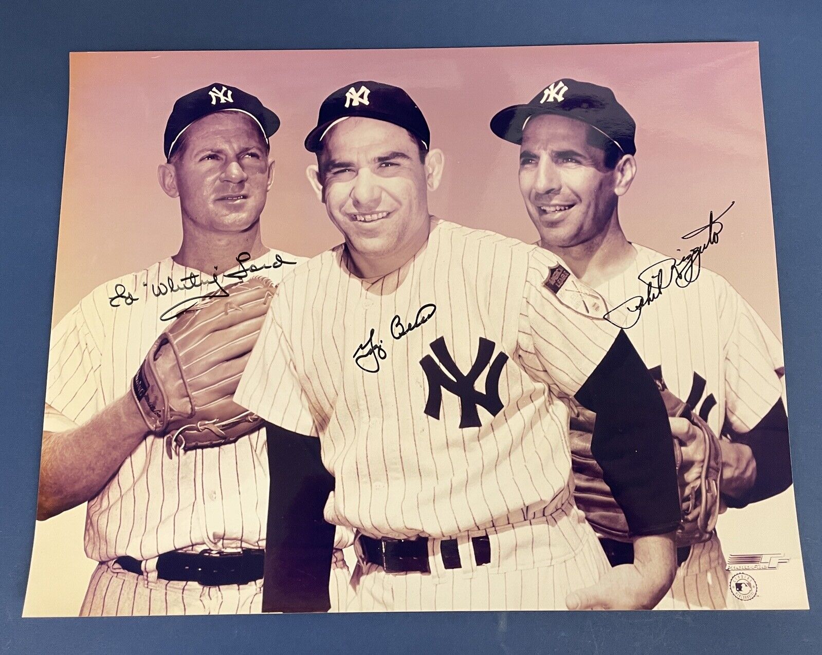 Whitey Ford Yogi Berra Phil Rizzuto Signed 11x14 Photo Auto w B&E Hologram