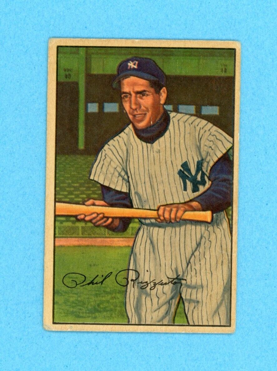 1952 Bowman #52 Phil Rizzuto New York Yankees Baseball Card Vg-Vg+ ld w/c