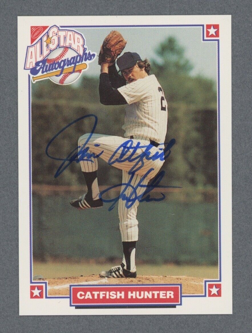 Jim Catfish Hunter Signed 1993 Nabisco All Star Autographs Card w B&E Hologram