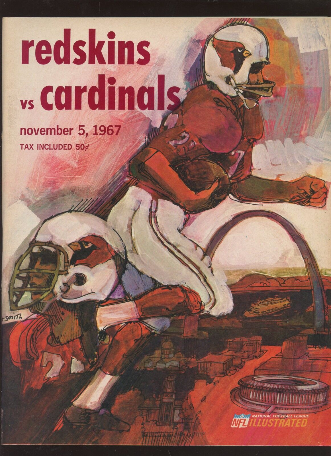 November 5 1967 NFL Program St. Louis Cardinals vs Washington Redskins EXMT