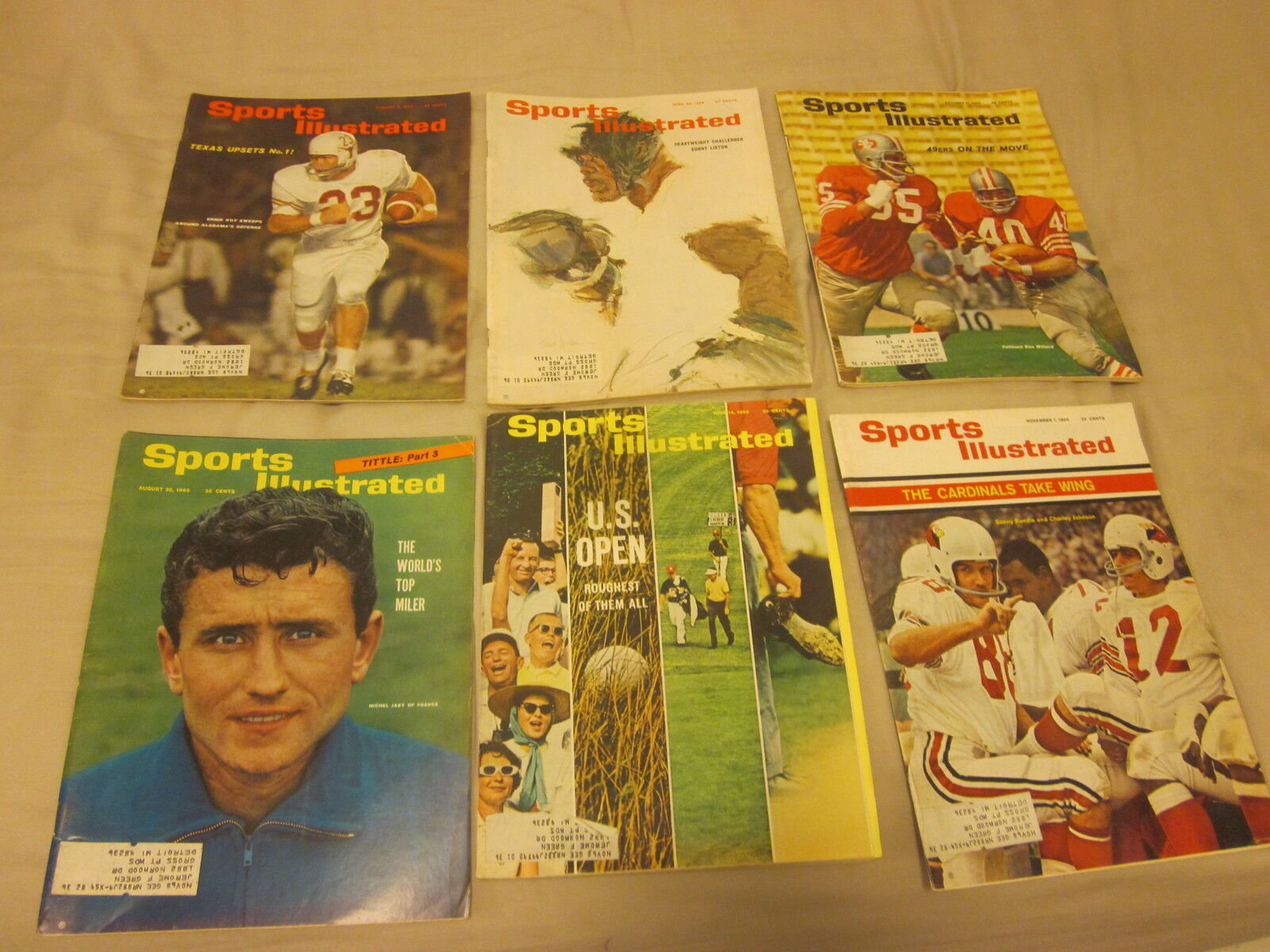 1965 Sports Illustrated Magazines 6 Different VGEX/EX+