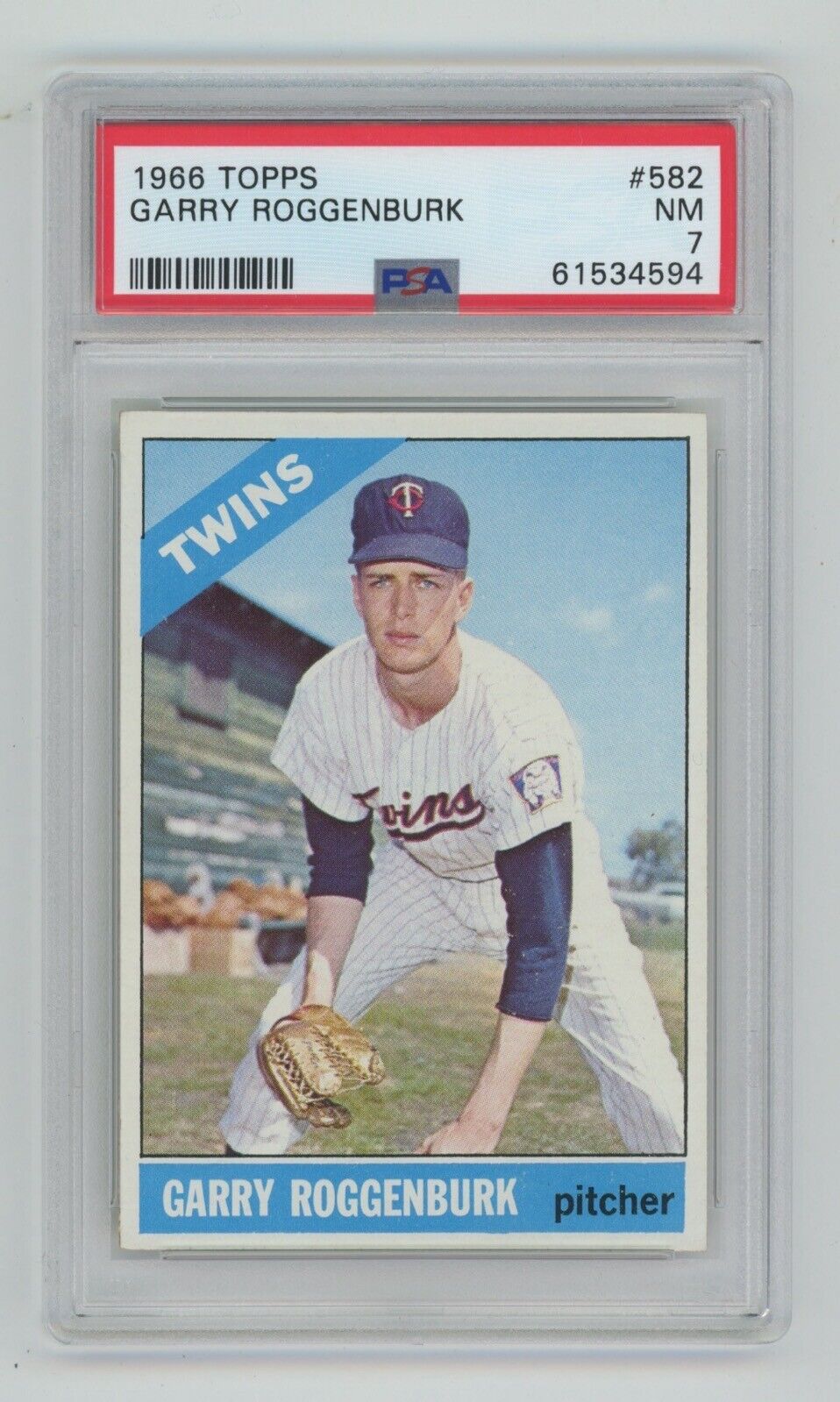 1966 Topps Garry Roggenburk Card #582 • PSA 7 NM