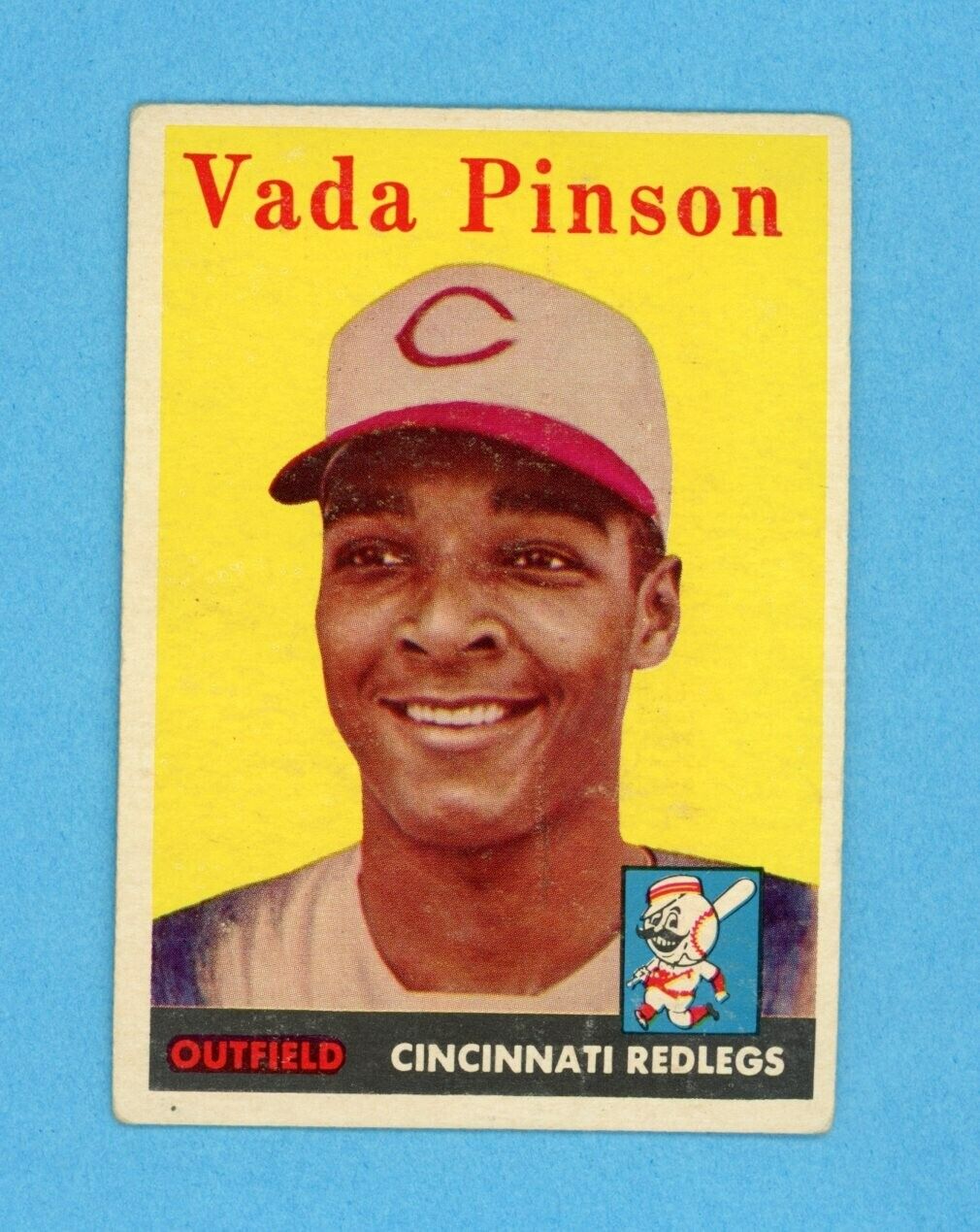 1958 Topps #420 Vada Pinson Cincinnati Redlegs Rookie Baseball Card Low Grade