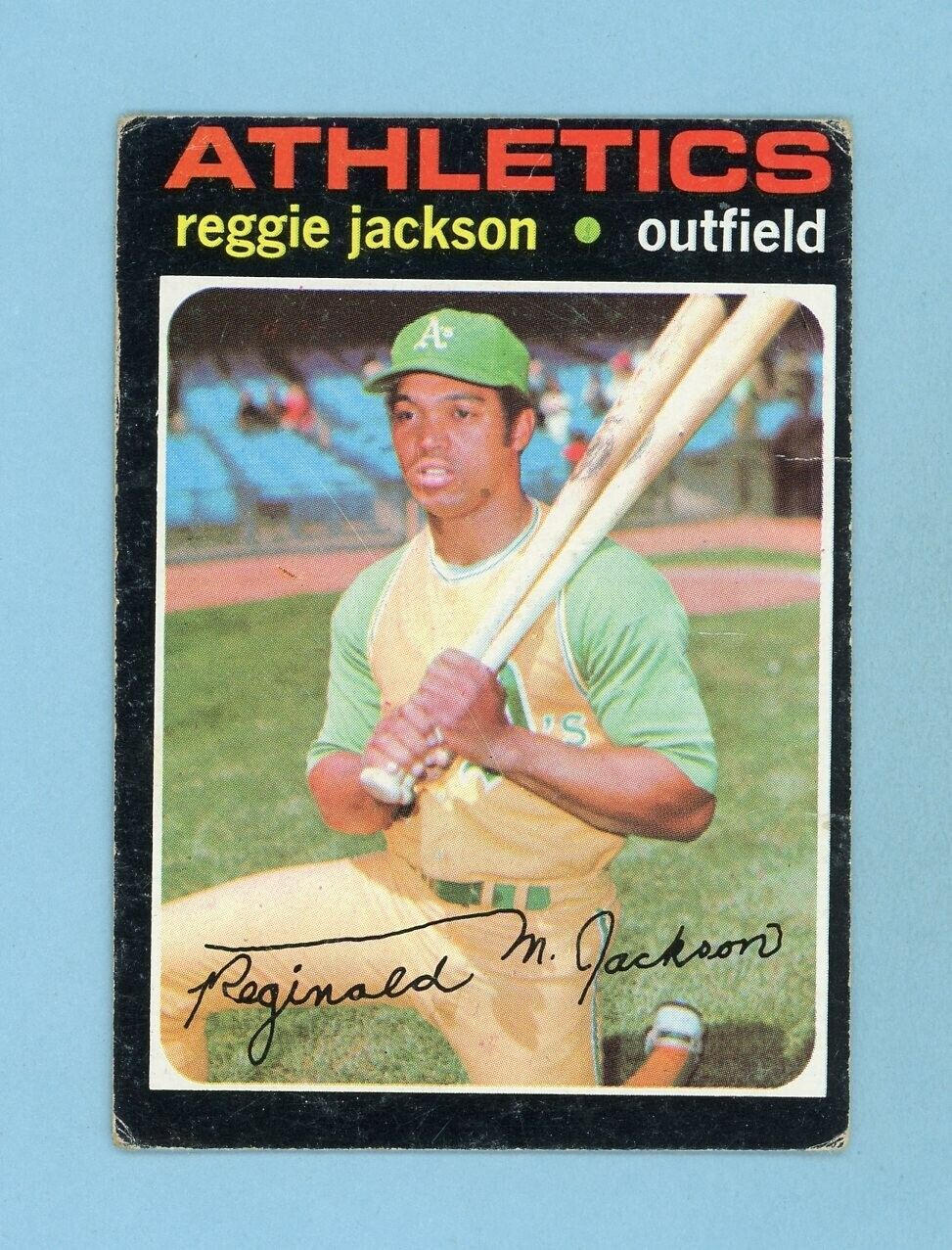 1971 Topps #20 Reggie Jackson Oakland Athletics Baseball Card Low Grade