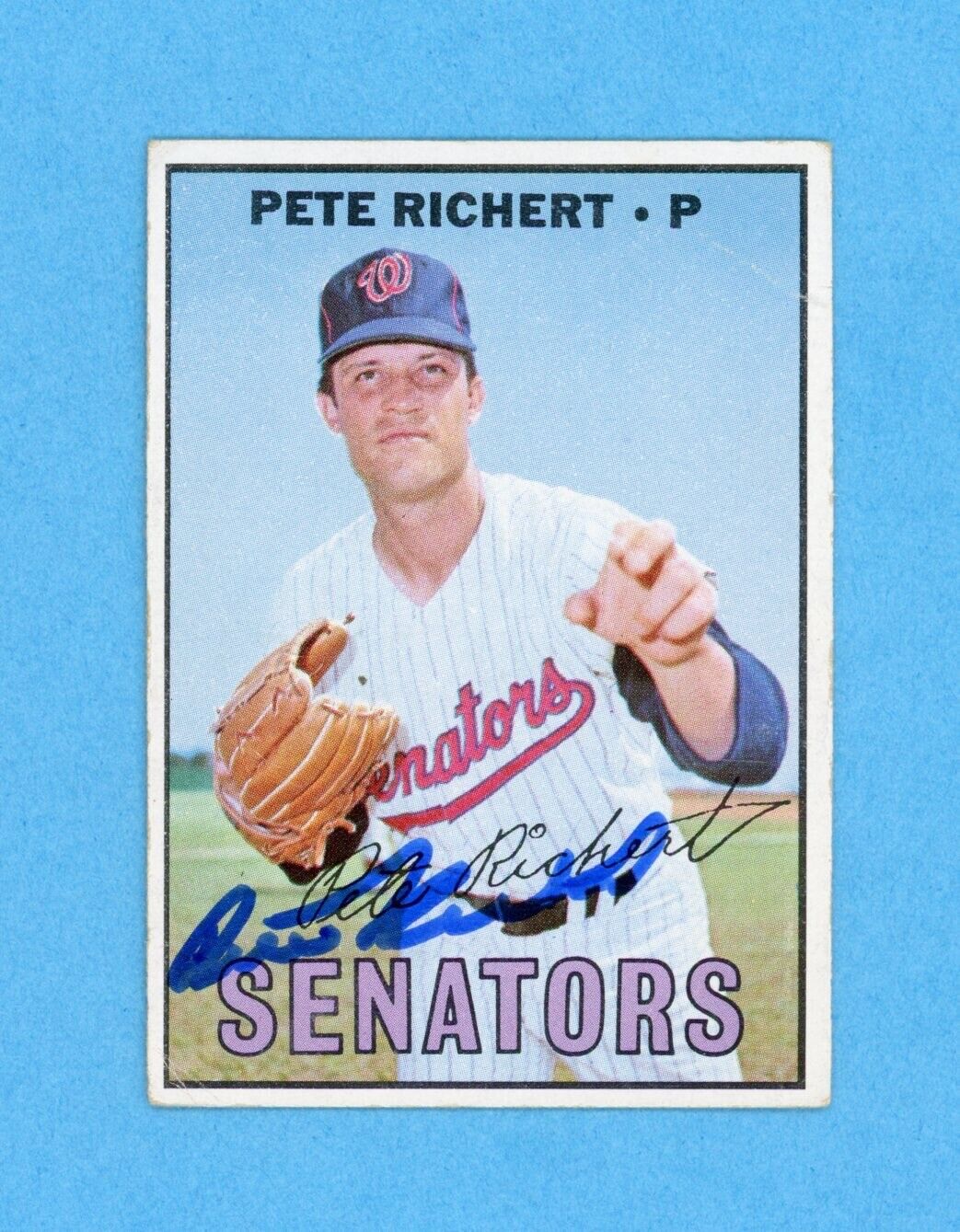 Pete Richert Signed 1967 Topps Card High #590 Auto with B&E Hologram