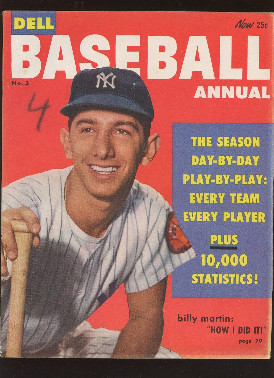 1954 Dell Baseball Annual Complete Magazine With Billy Martin Front Cover EX