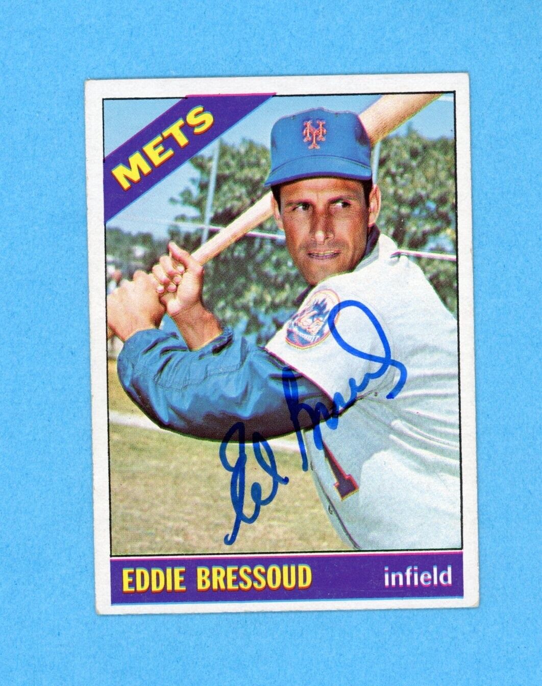 Eddie Bressoud 1966 Topps Signed Card #516 Auto w B&E Hologram