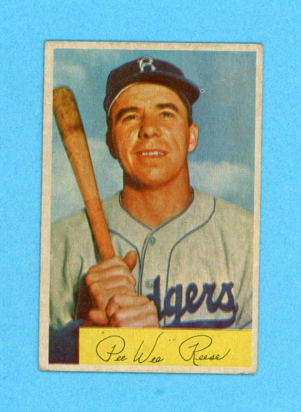 1954 Bowman #58 Pee Wee Reese Brooklyn Dodgers Baseball Card Vg/Ex staining